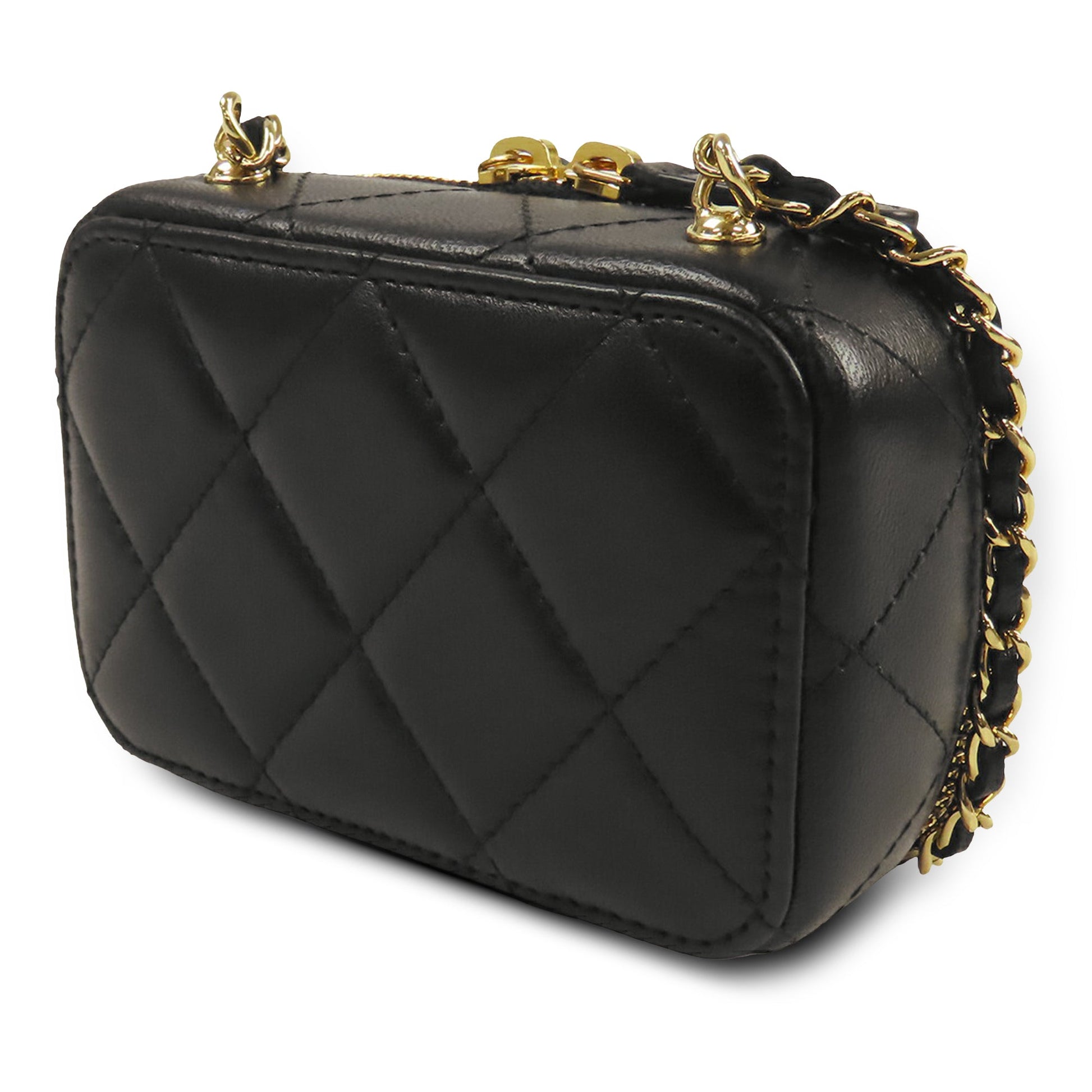 Chanel Extra Mini CC Quilted Golden Plate Vanity Crossbody