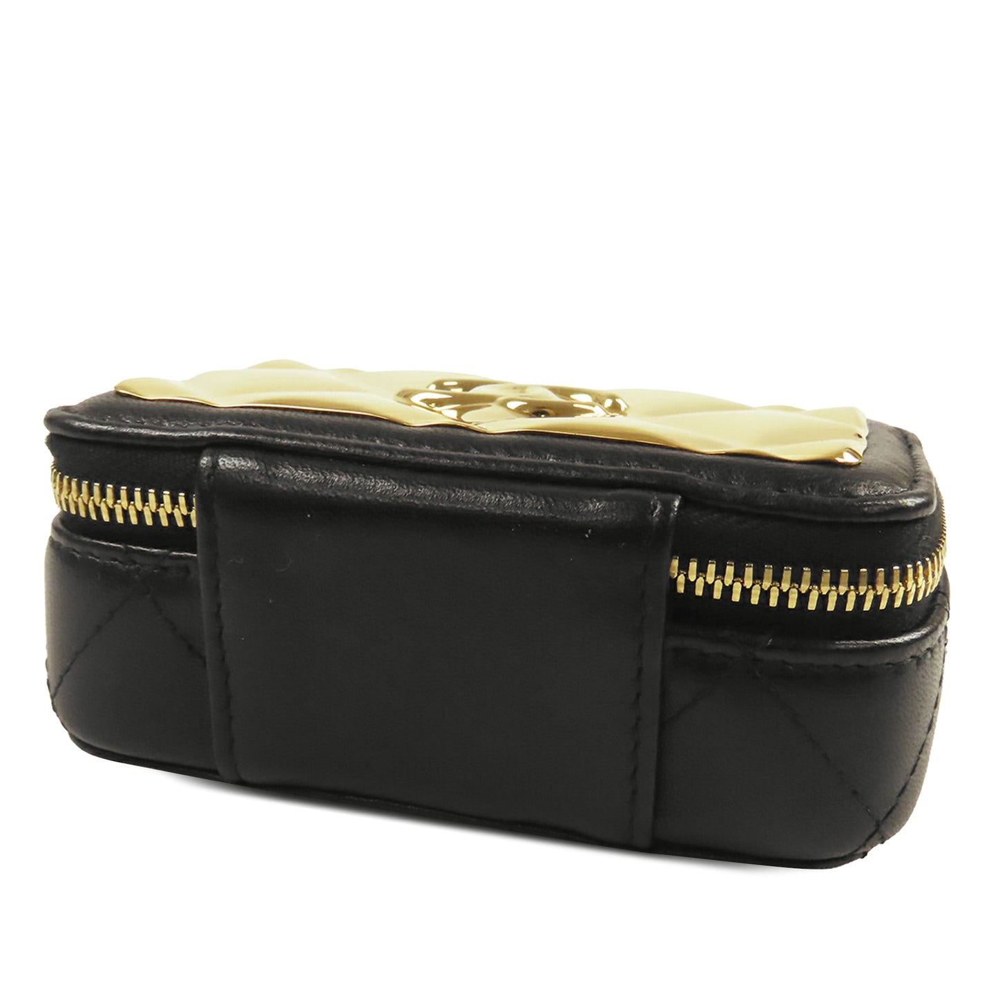 Chanel Extra Mini CC Quilted Golden Plate Vanity Crossbody
