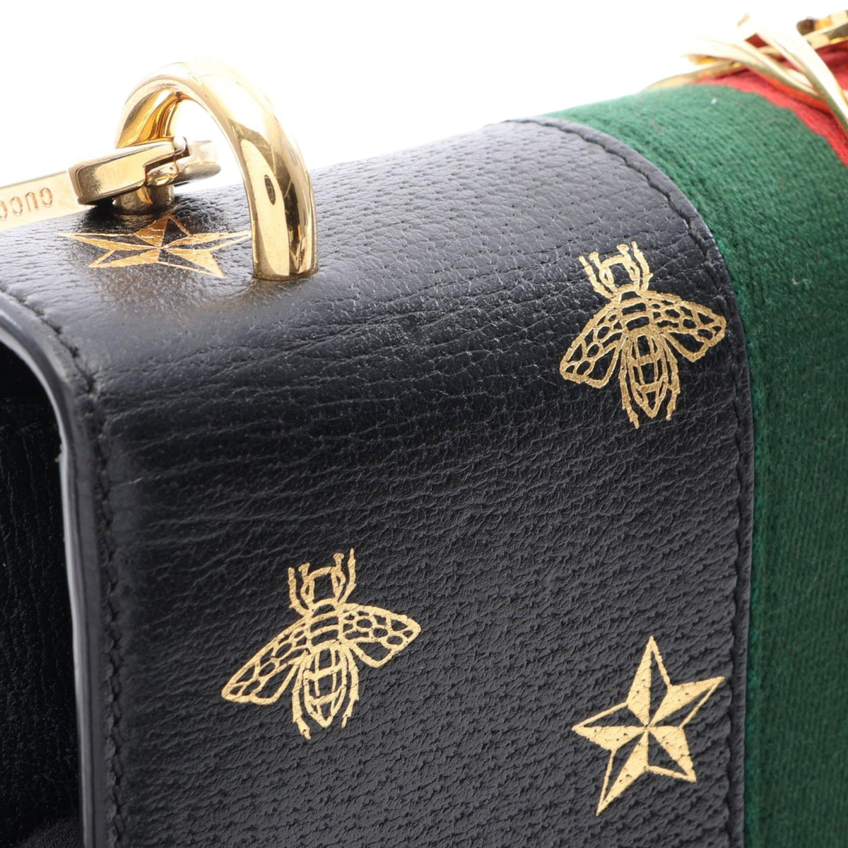 Gucci Small Calfskin Bee Star Web Sylvie Satchel