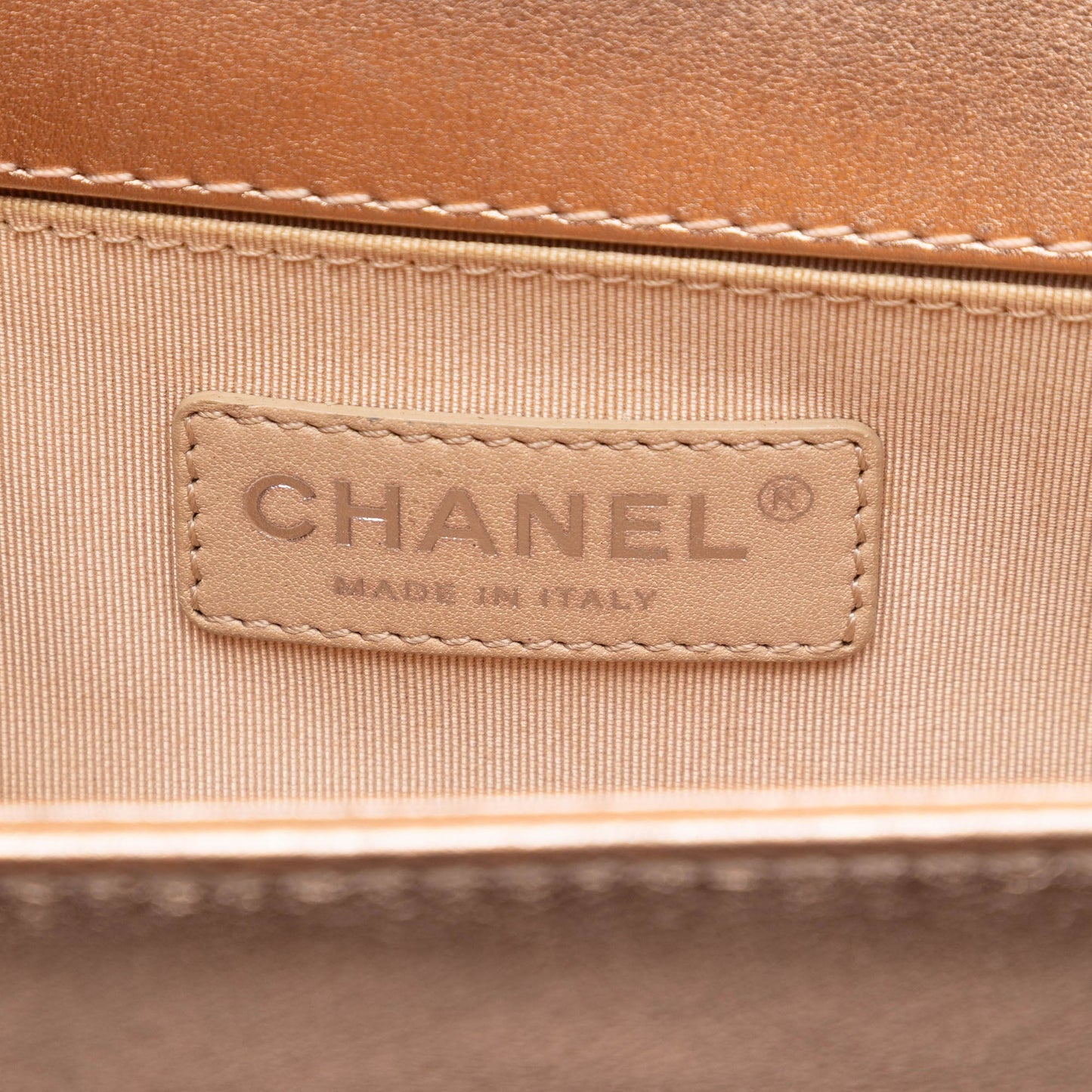 Chanel Small Quilted Perforated Metallic Lambskin Boy Flap