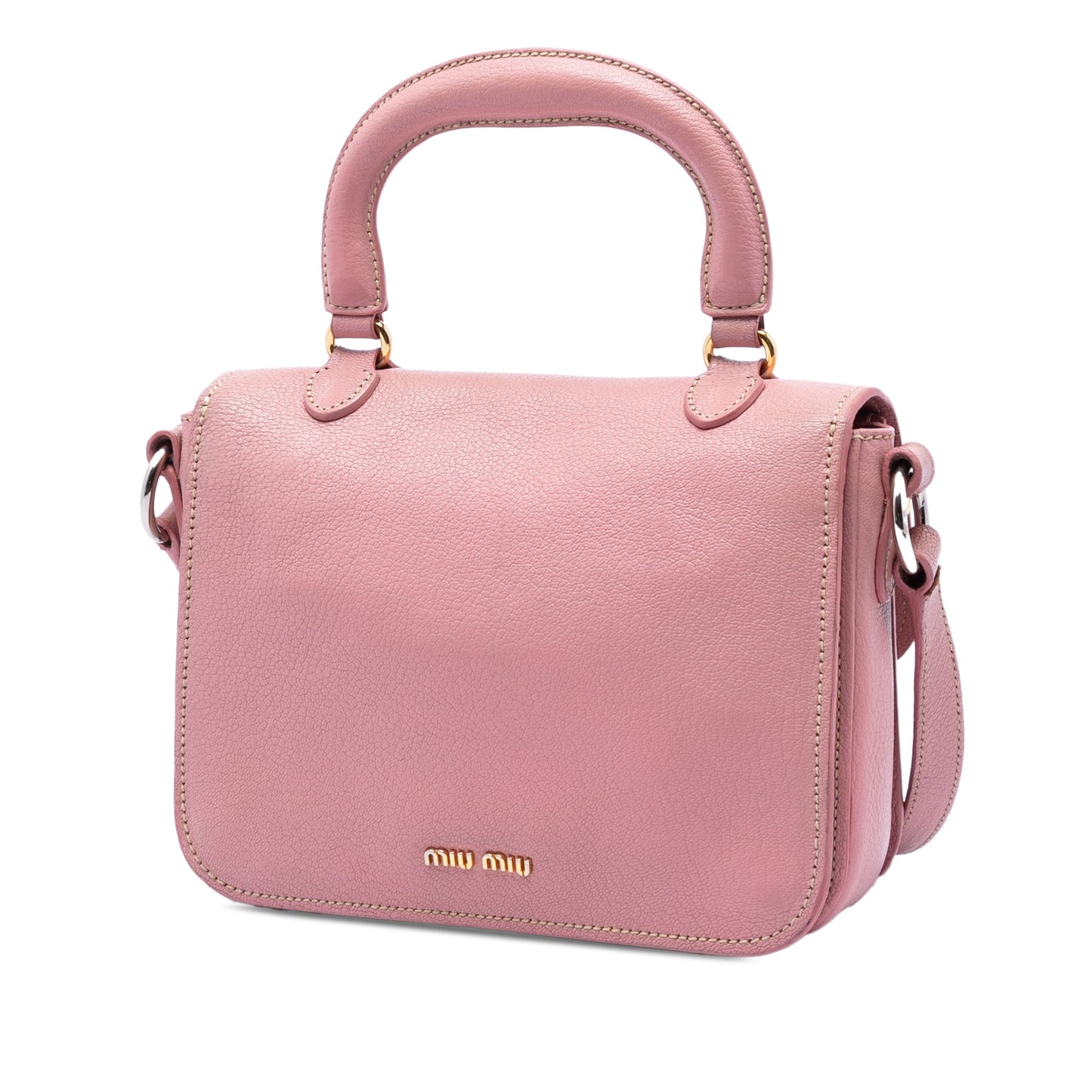 Miu Miu Goatskin Madras Top Handle Bag