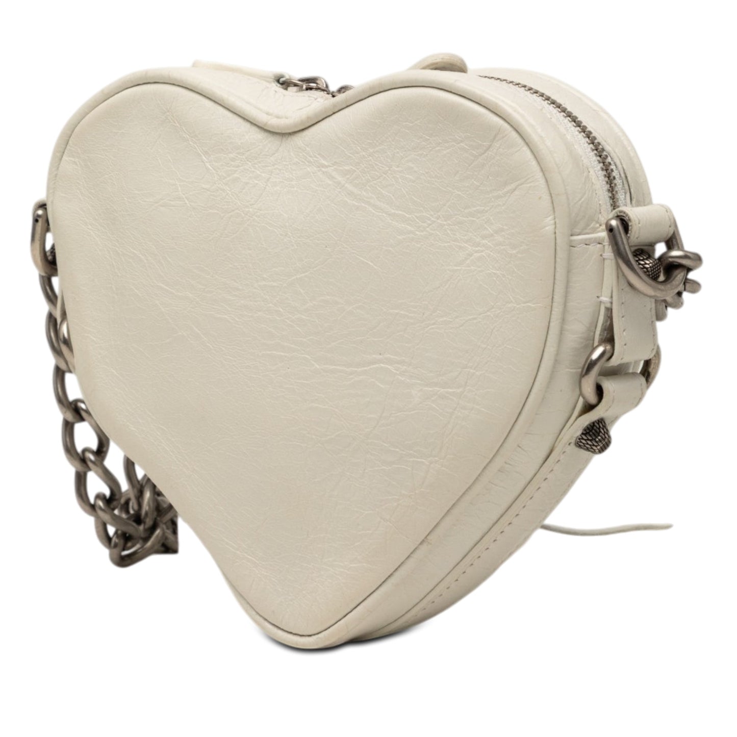 Balenciaga Mini Lambskin Motocross Le Cagole Heart Chain Bag