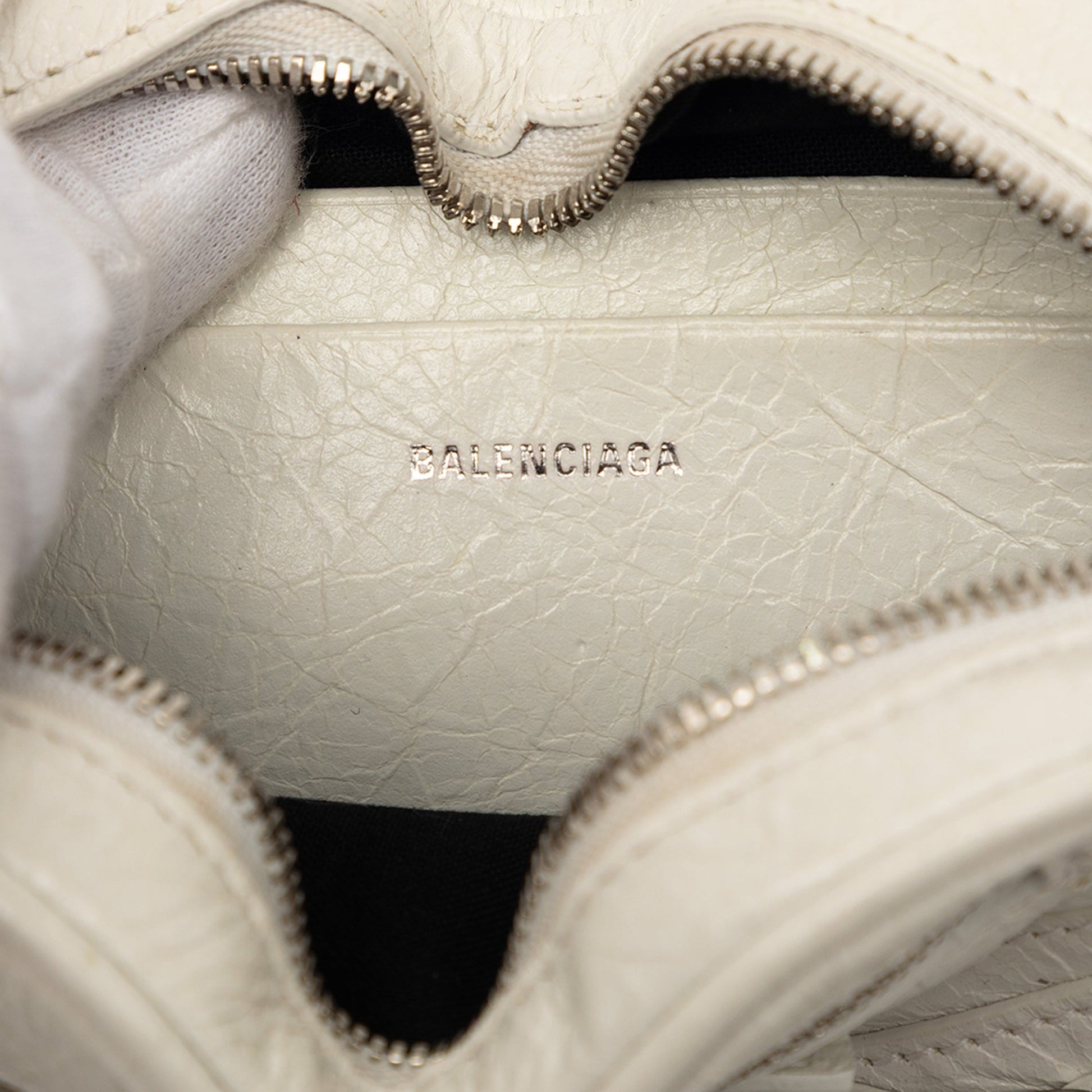 Balenciaga Mini Lambskin Motocross Le Cagole Heart Chain Bag