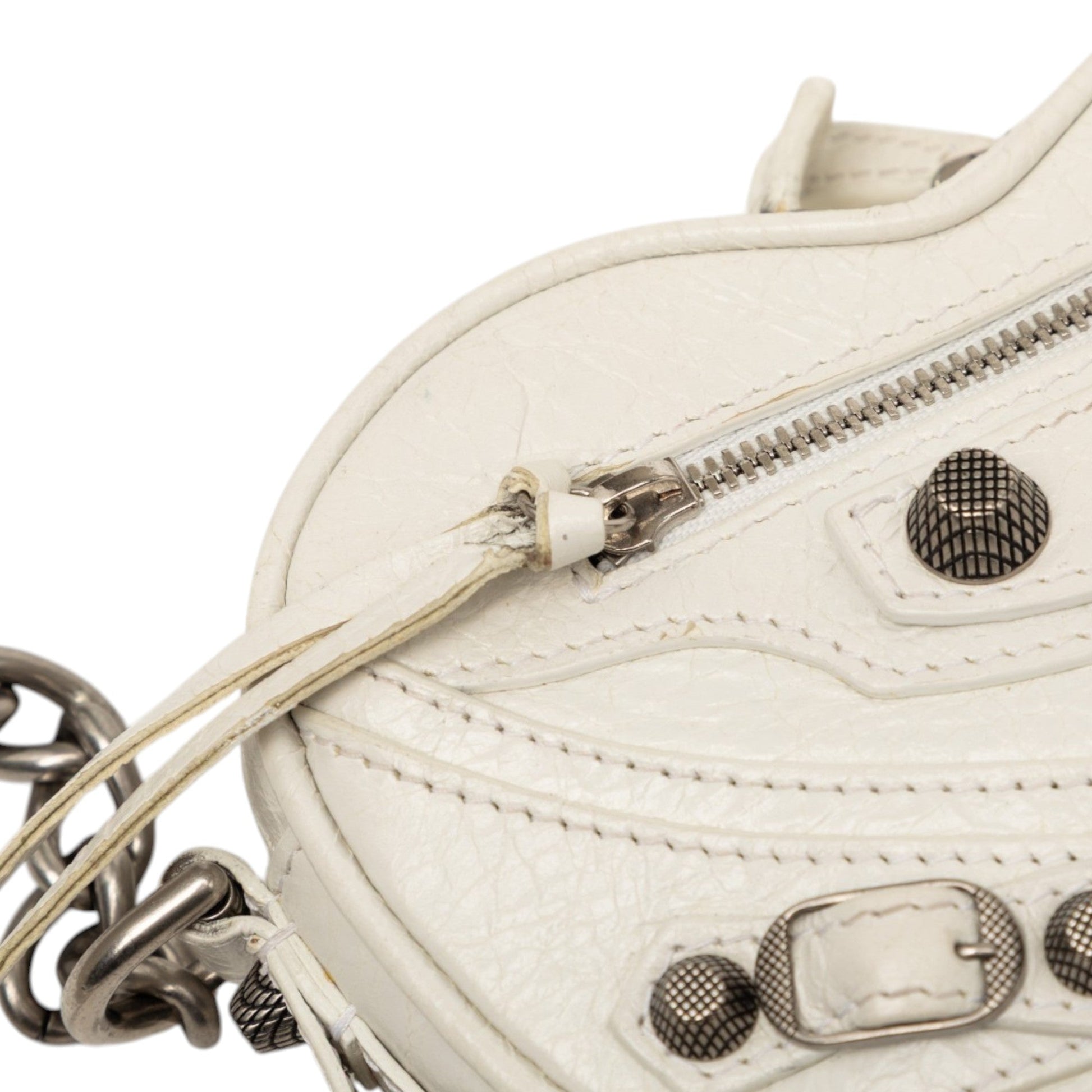 Balenciaga Mini Lambskin Motocross Le Cagole Heart Chain Bag