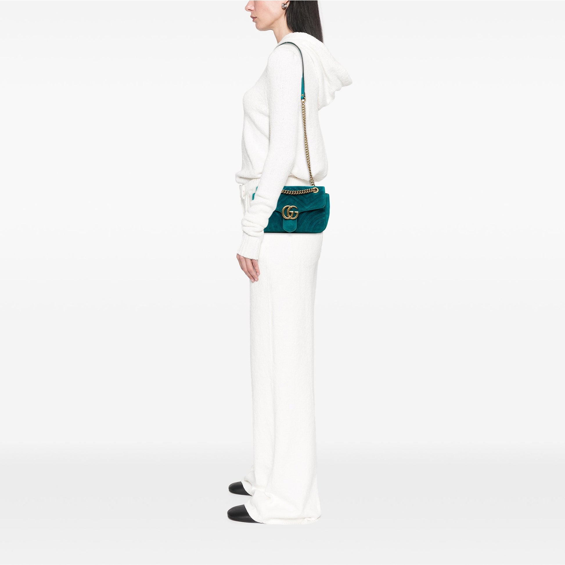 Gucci Medium GG Marmont Matelasse Velvet Shoulder Bag