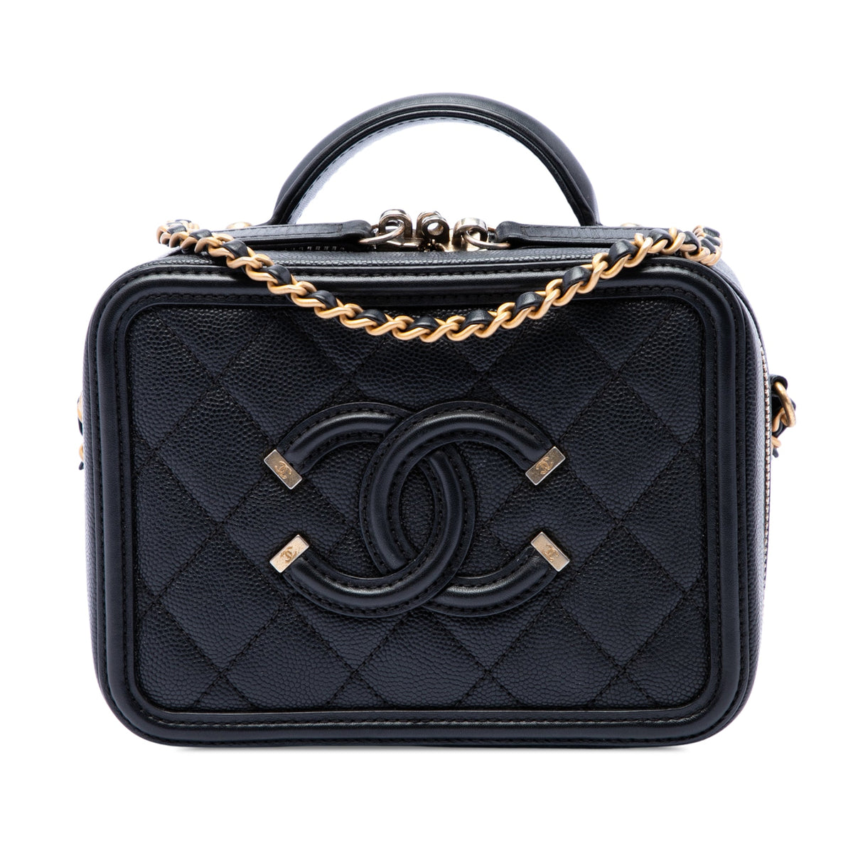 Chanel Small Caviar CC Filigree Vanity Case