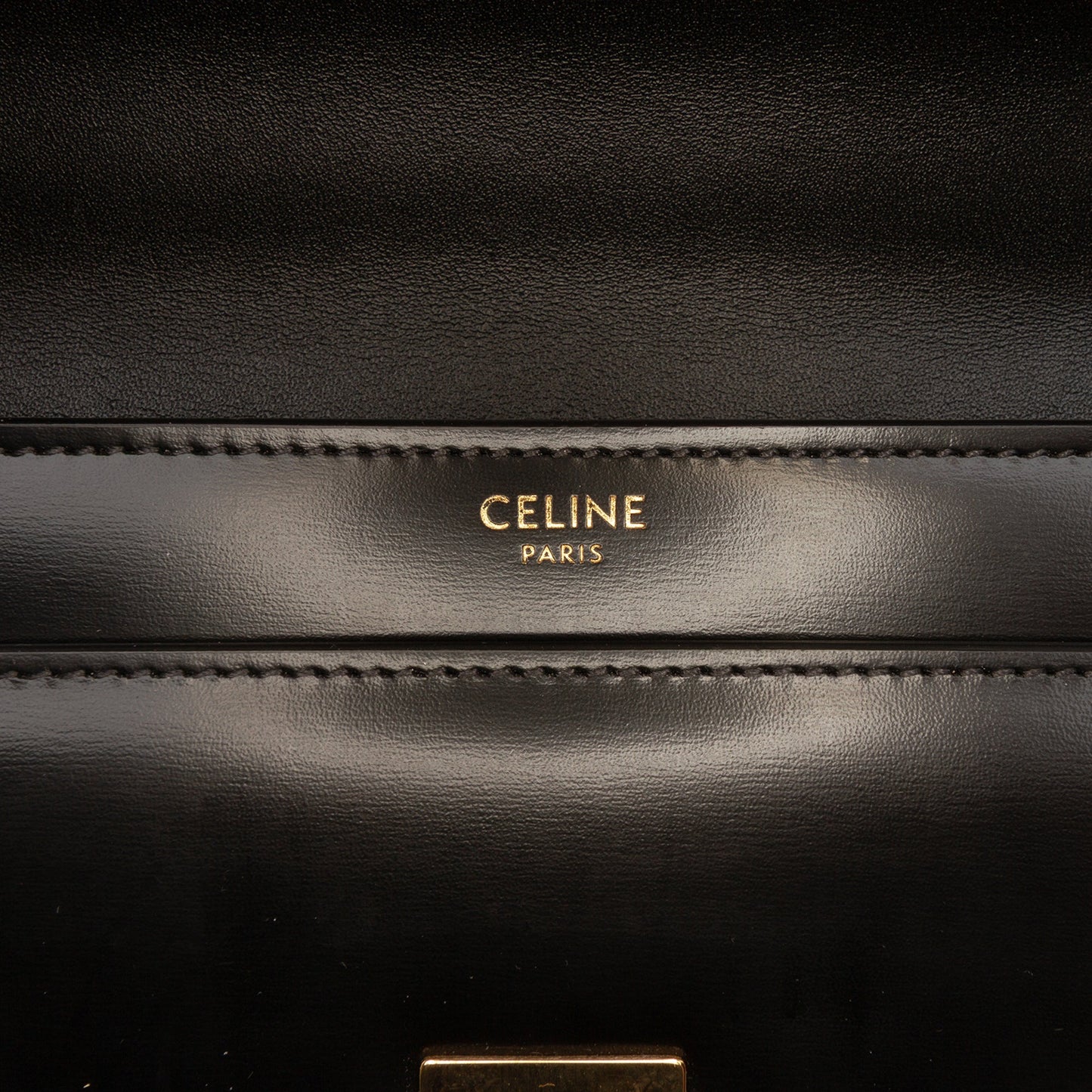 Celine Shiny Calfskin Triomphe Chain Shoulder Bag