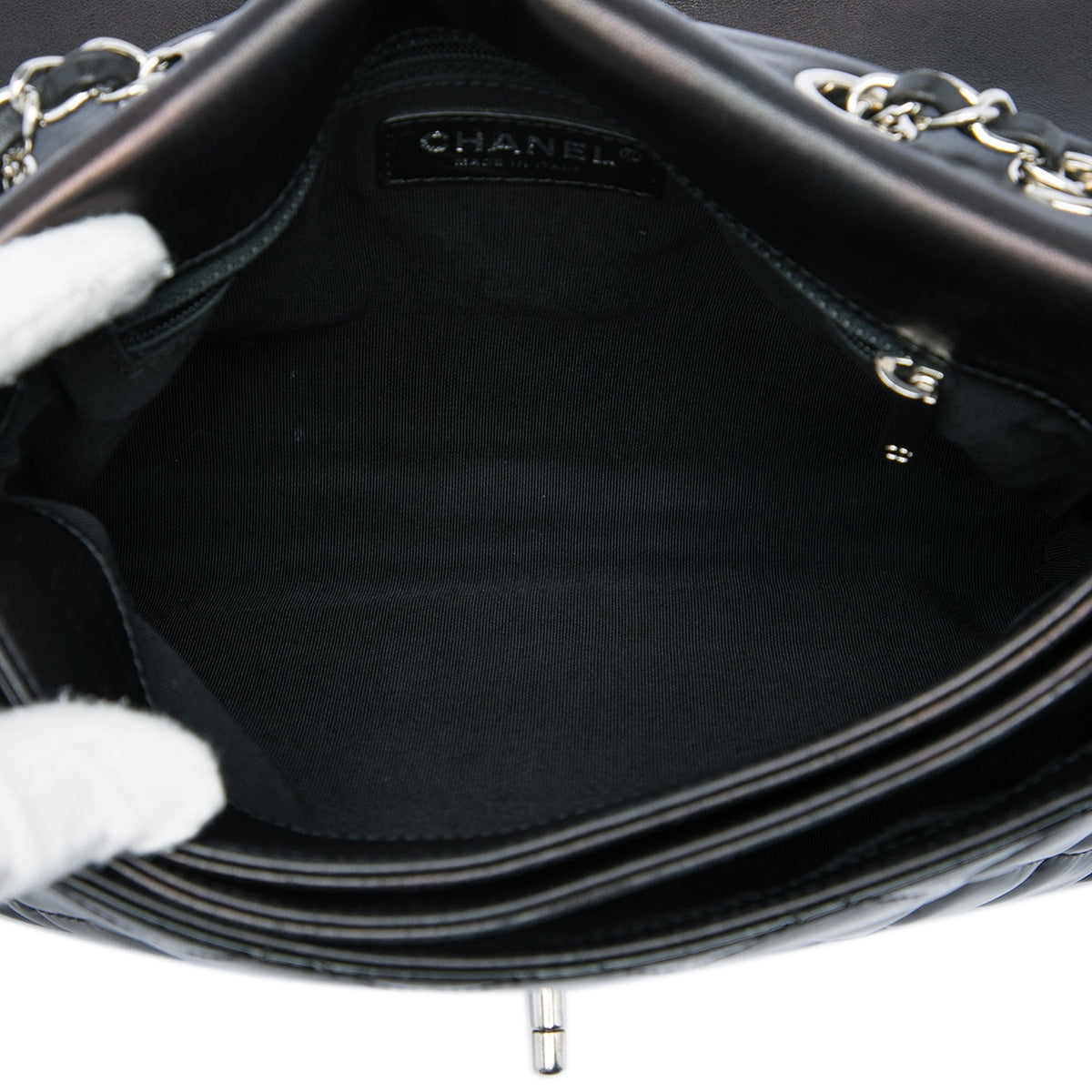 Chanel Large CC Quilted Patent Double Compartment Flap
