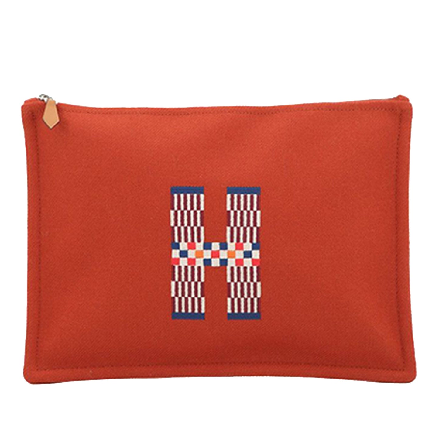 HermÃ¨s Wool H Natte Flat Pouch GM