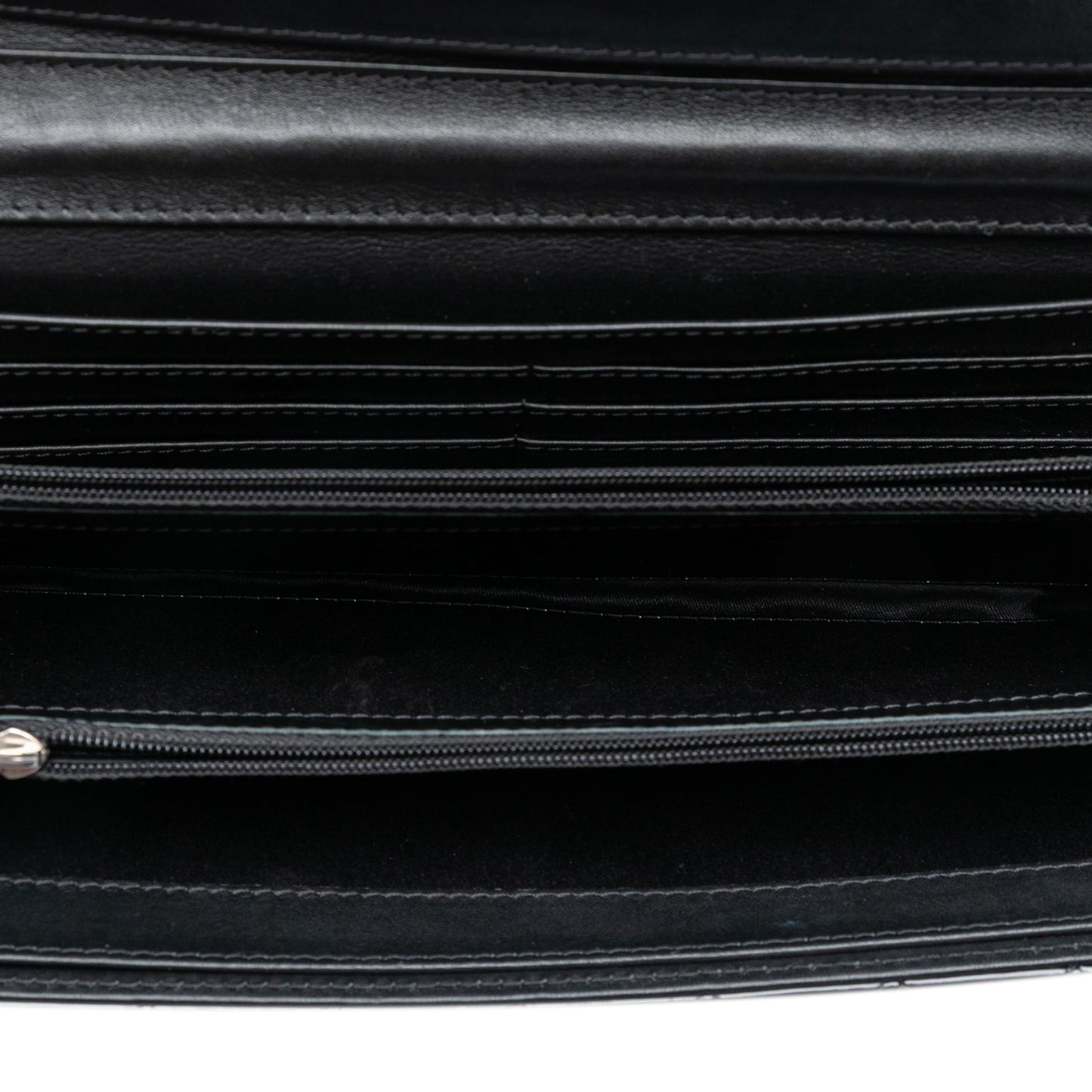 Quilted Patent Brilliant East West Flap Clutch with Chain