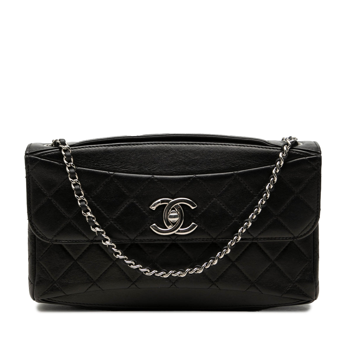 Chanel CC Quilted Calfskin Single Flap — Black