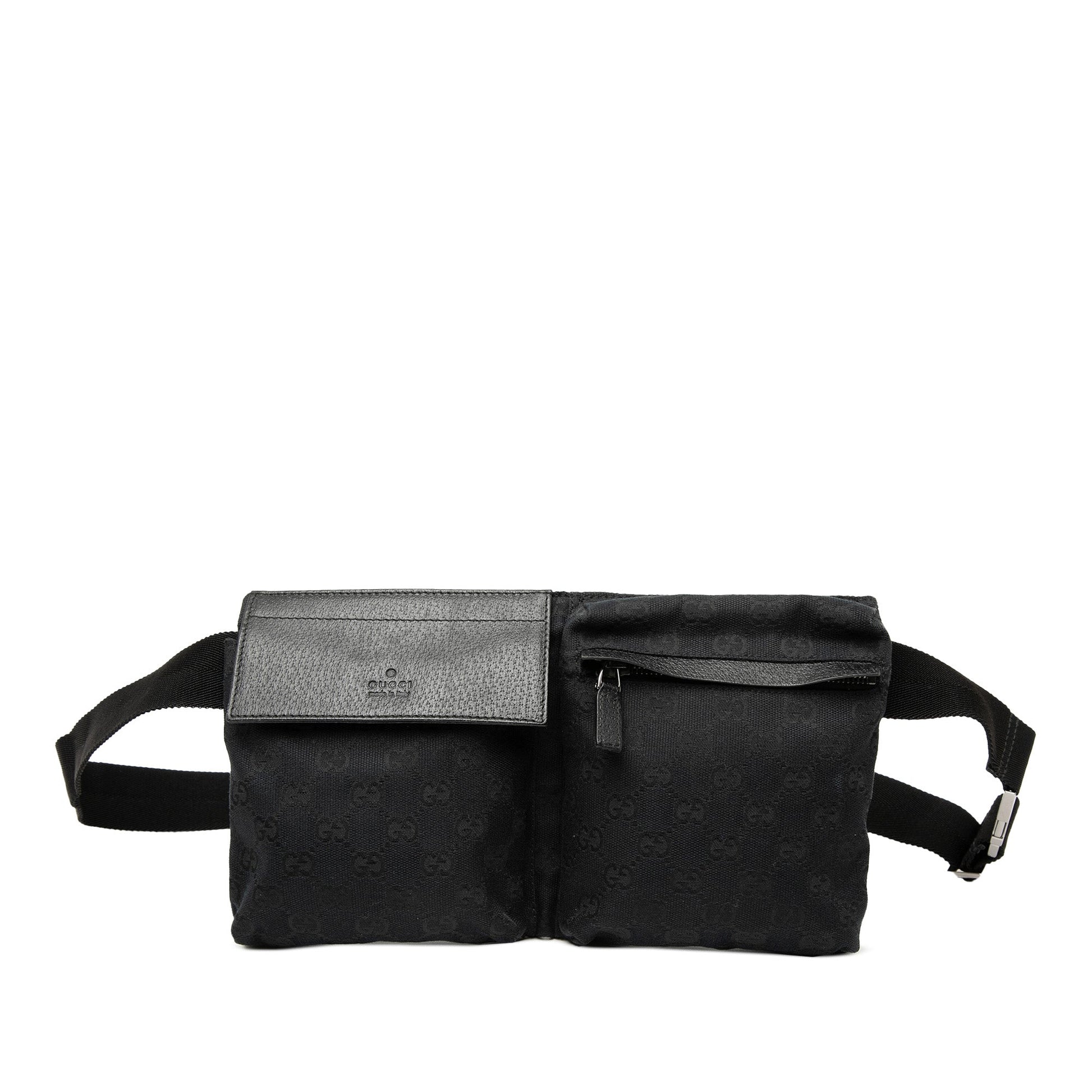 Gucci GG Canvas Double Pocket Belt Bag