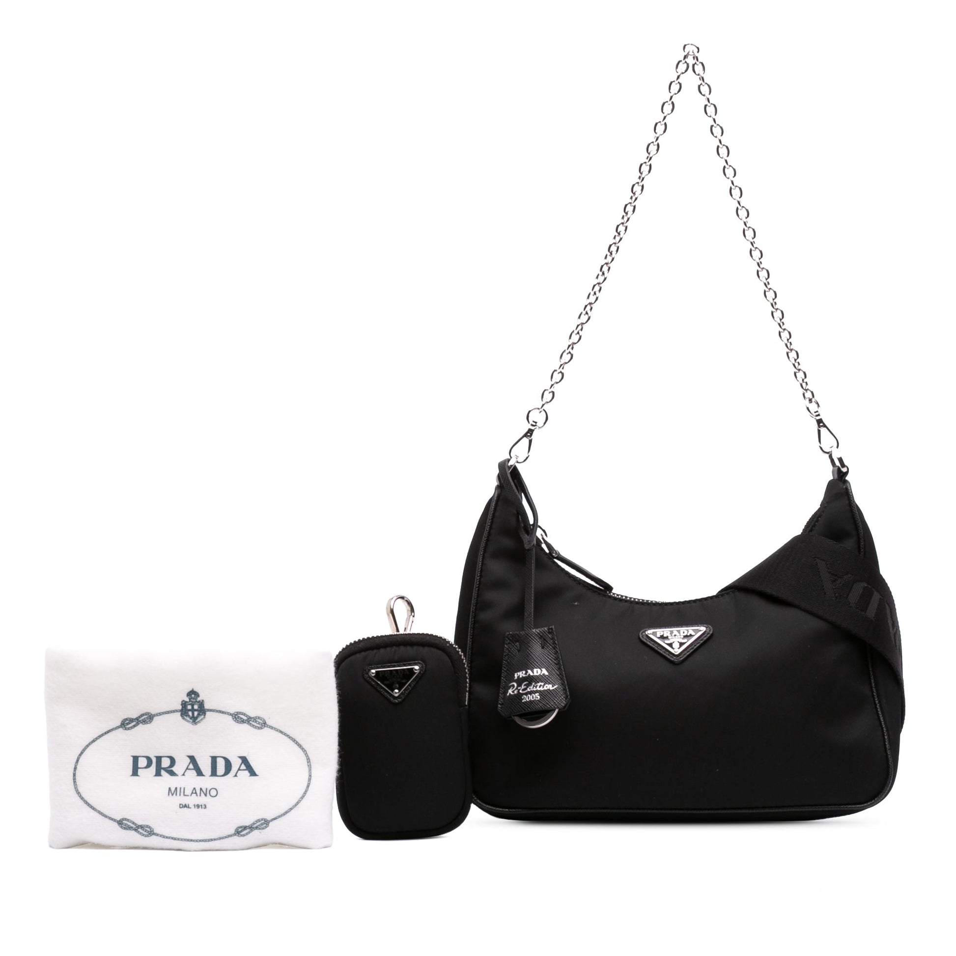 Prada Saffiano Trimmed Re Nylon Re Edition 2005 Satchel