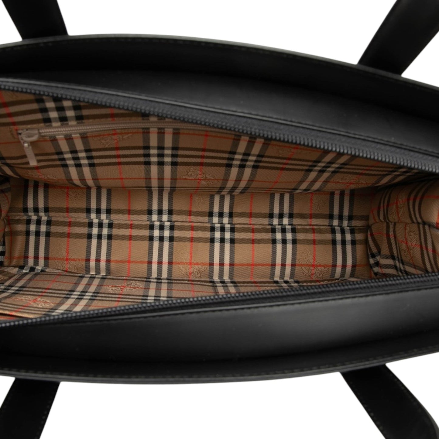 Burberry House Check Trimmed Leather Handbag