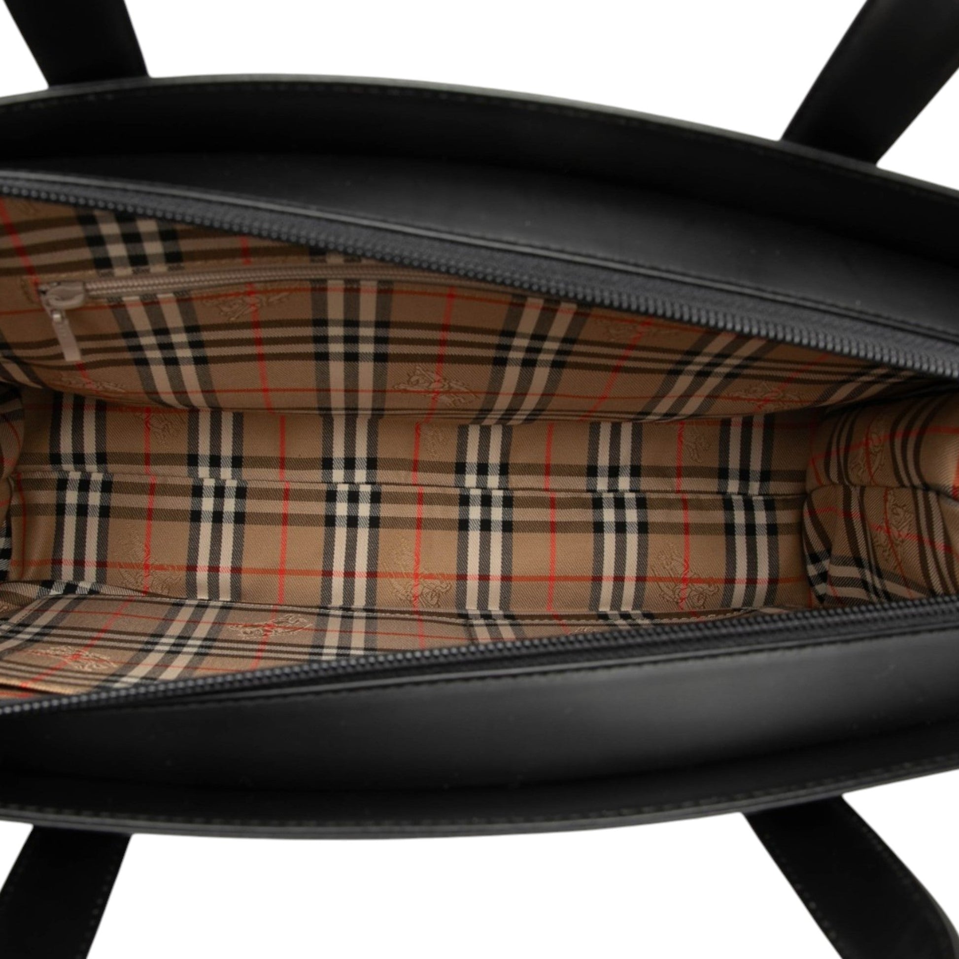 Burberry House Check Trimmed Leather Handbag