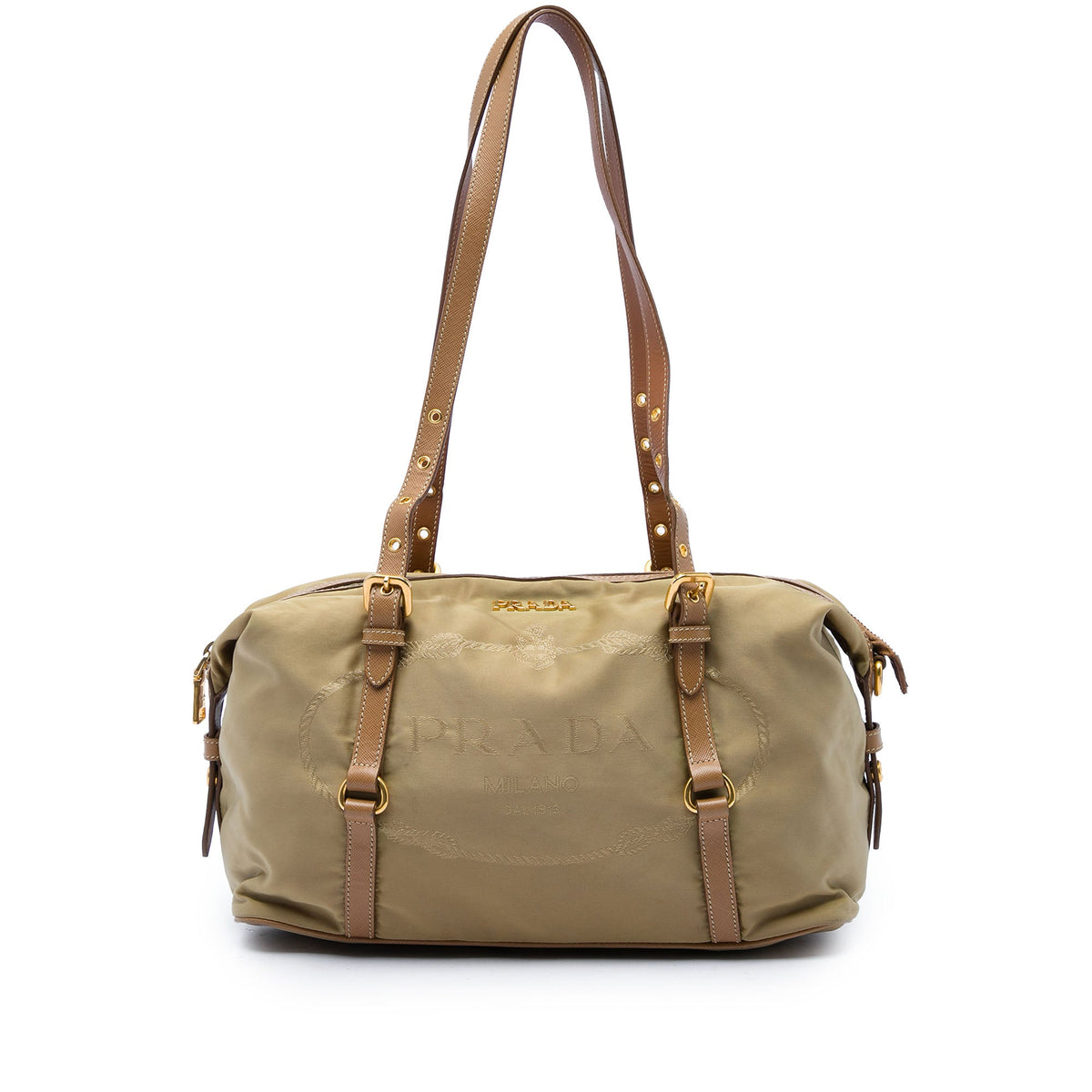 Prada Canvas Canapa Logo Shoulder Bag
