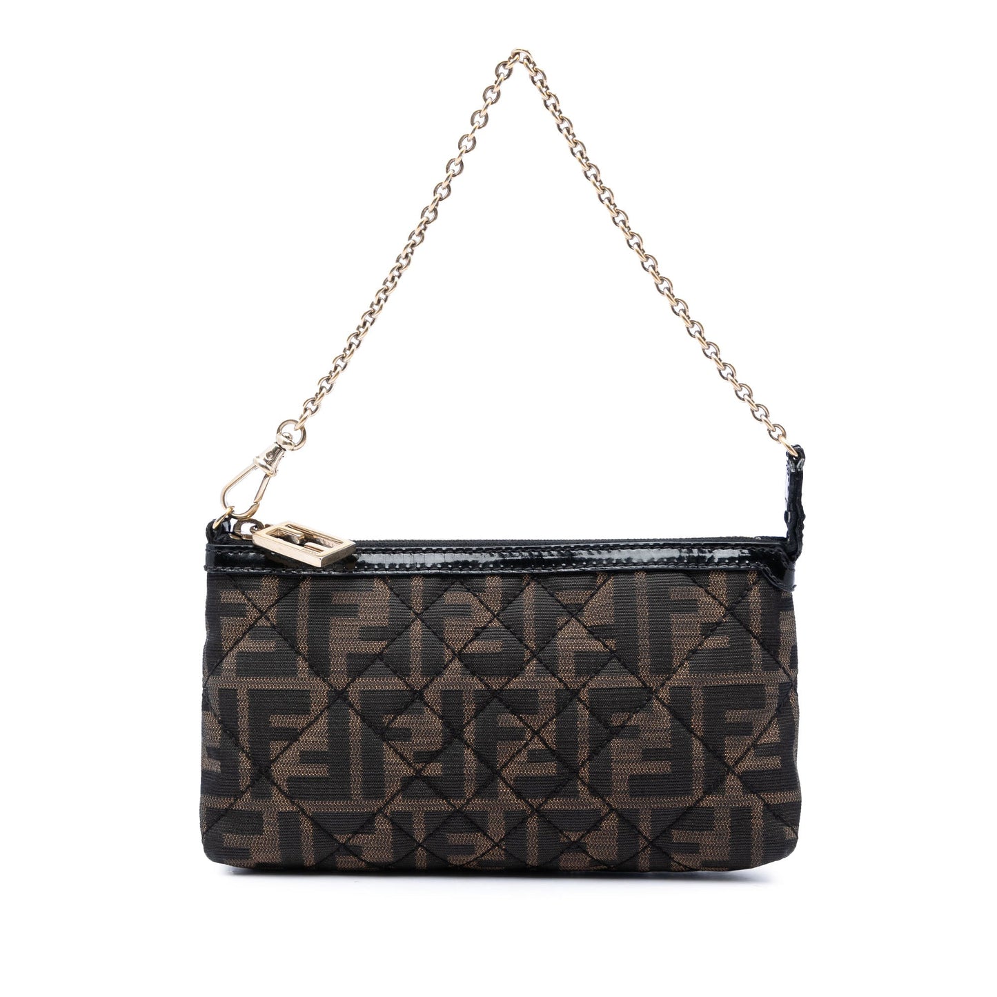 Fendi Quilted Zucca Canvas Chain Pochette