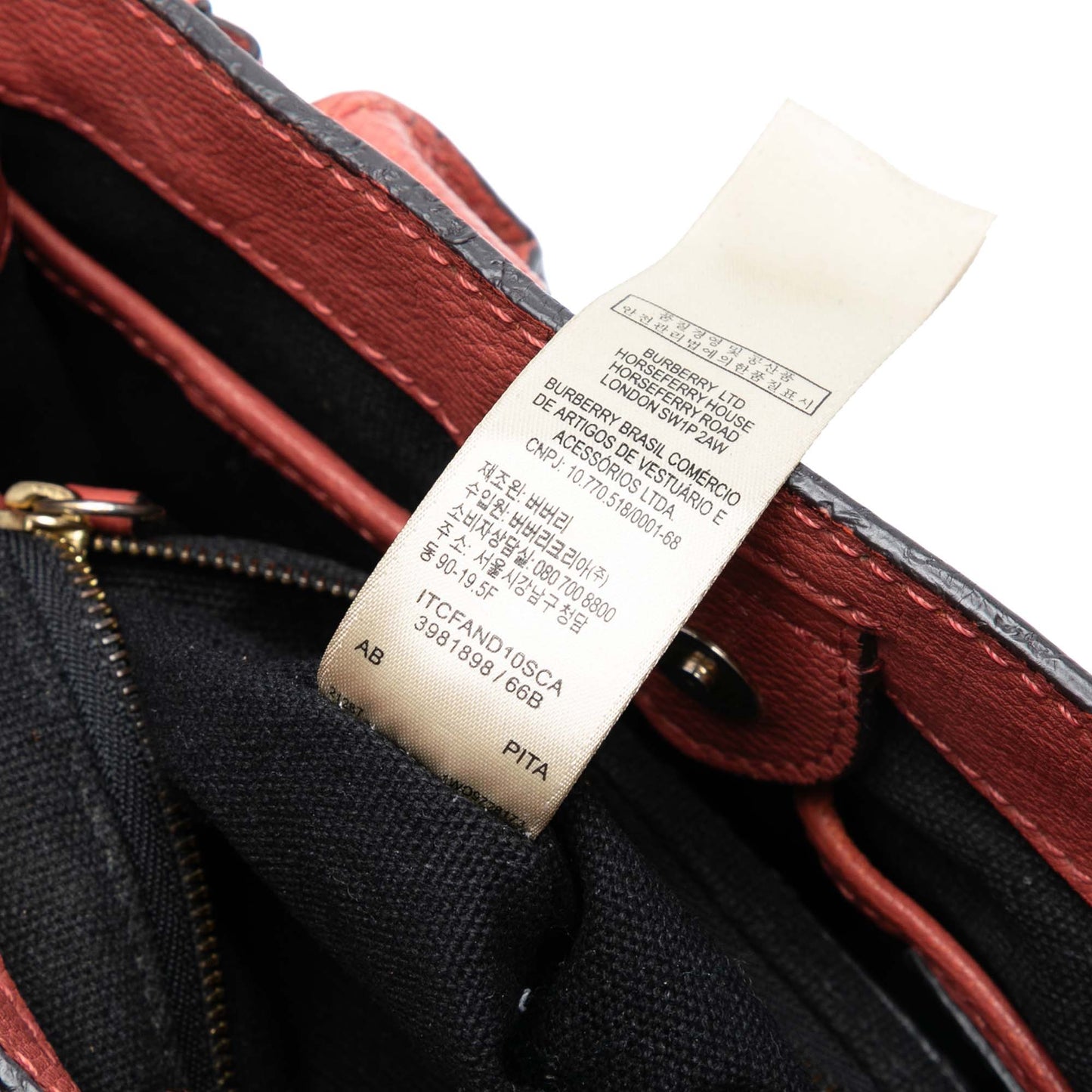 Burberry Small Grainy Calfskin and House Check Banner Satchel