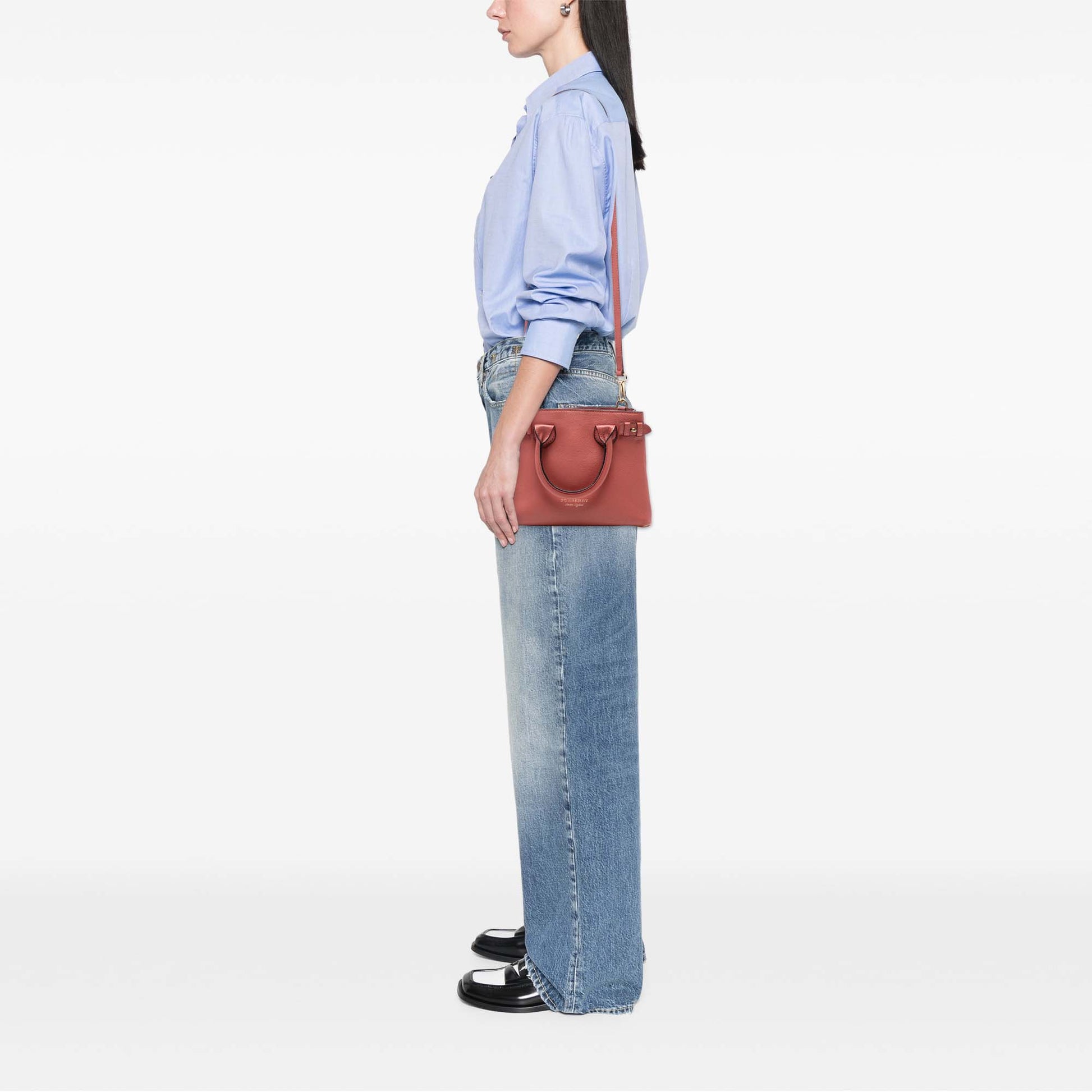 Burberry Small Grainy Calfskin and House Check Banner Satchel