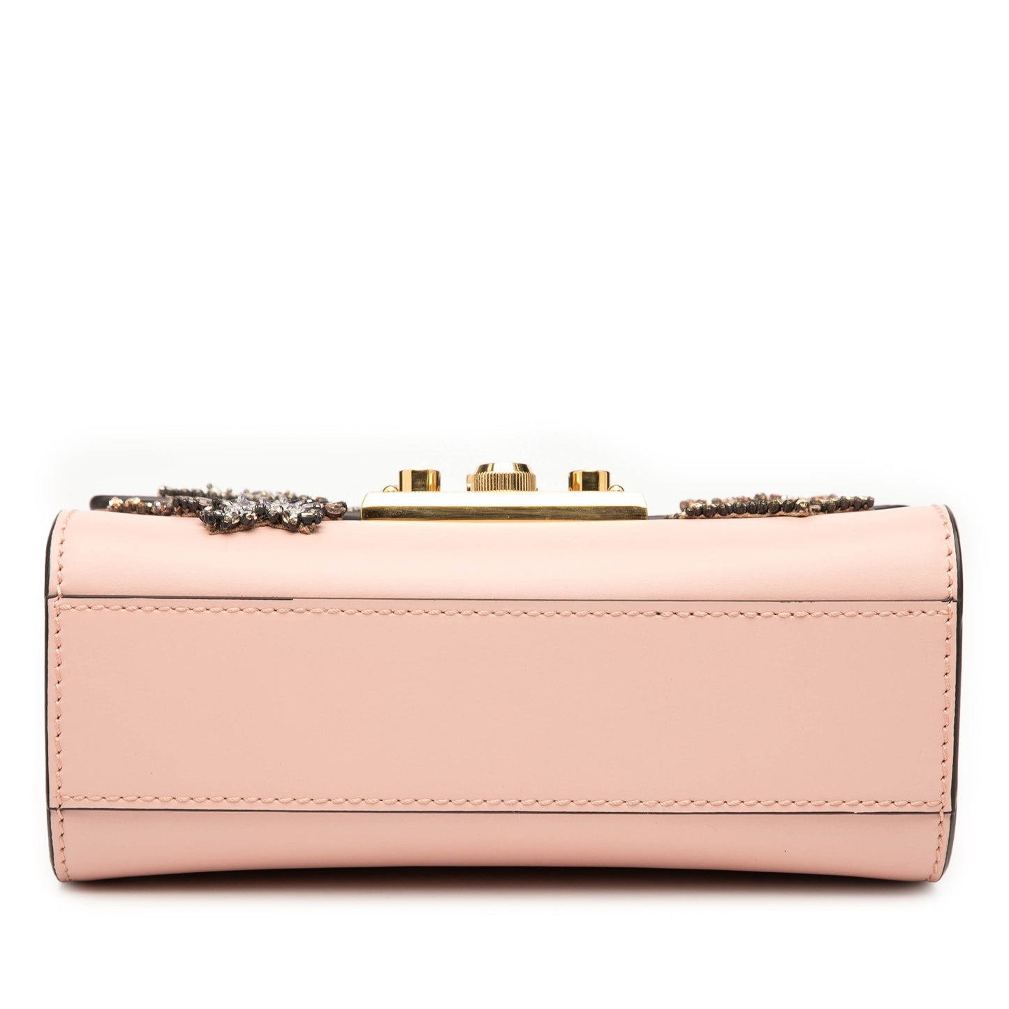 Gucci Small Crystal Embellished Leather Star Padlock Crossbody
