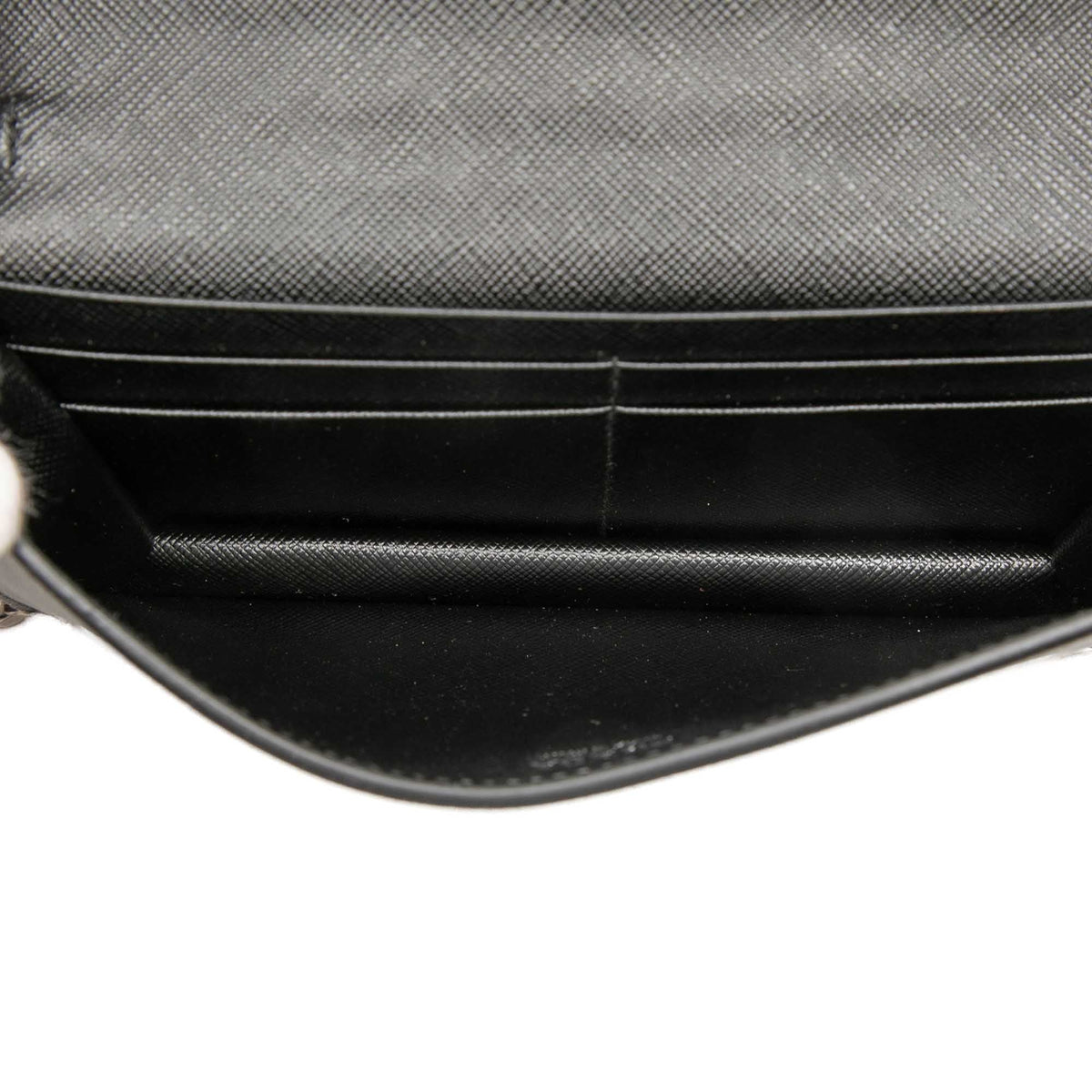 Prada Saffiano Metal Applique Wallet On Chain