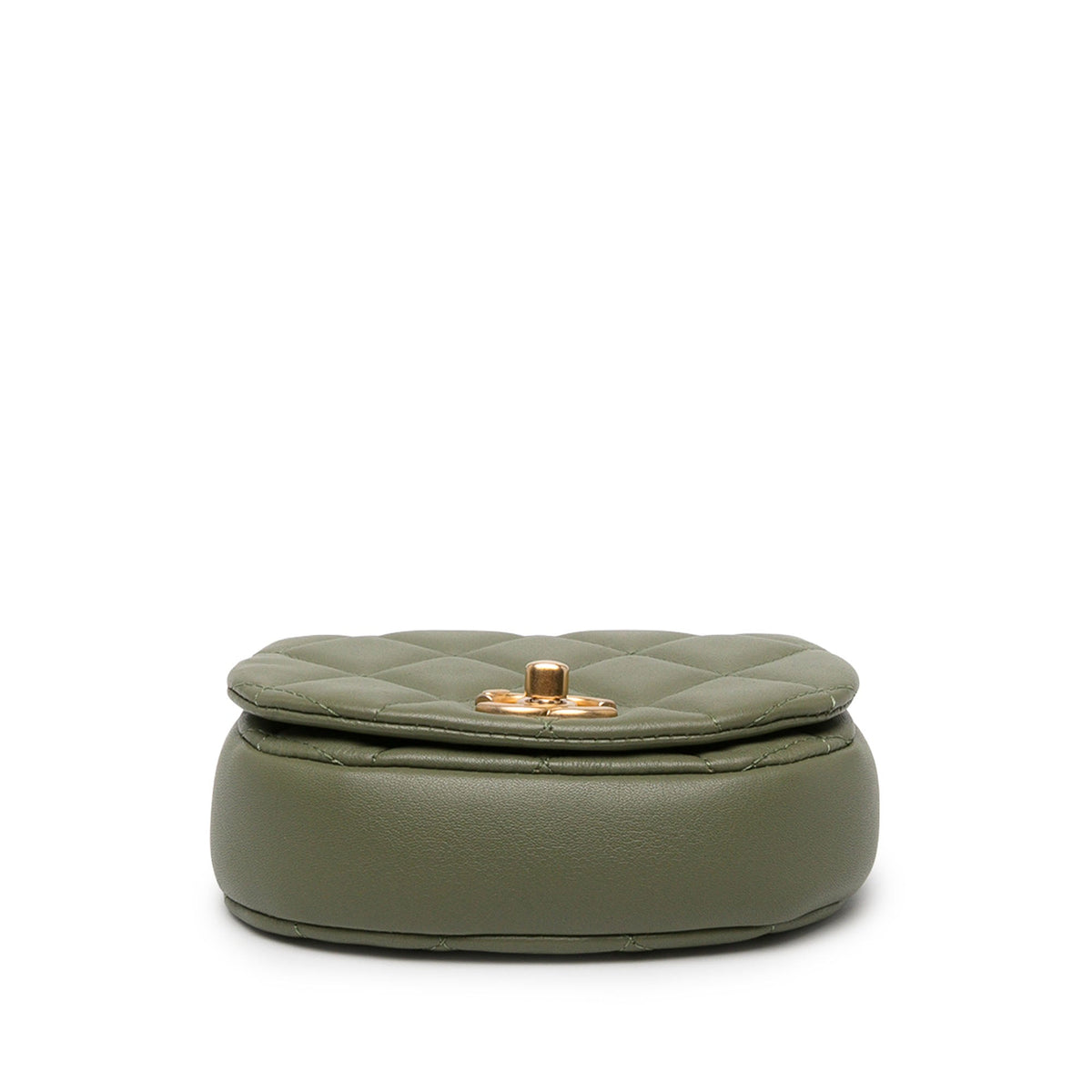 Chanel Mini Quilted Calfskin Coco Mail Clutch with Chain — Green