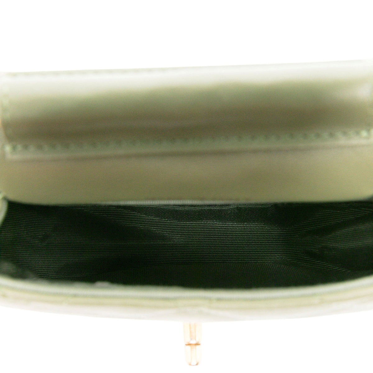 Chanel Mini Quilted Calfskin Coco Mail Clutch with Chain — Green