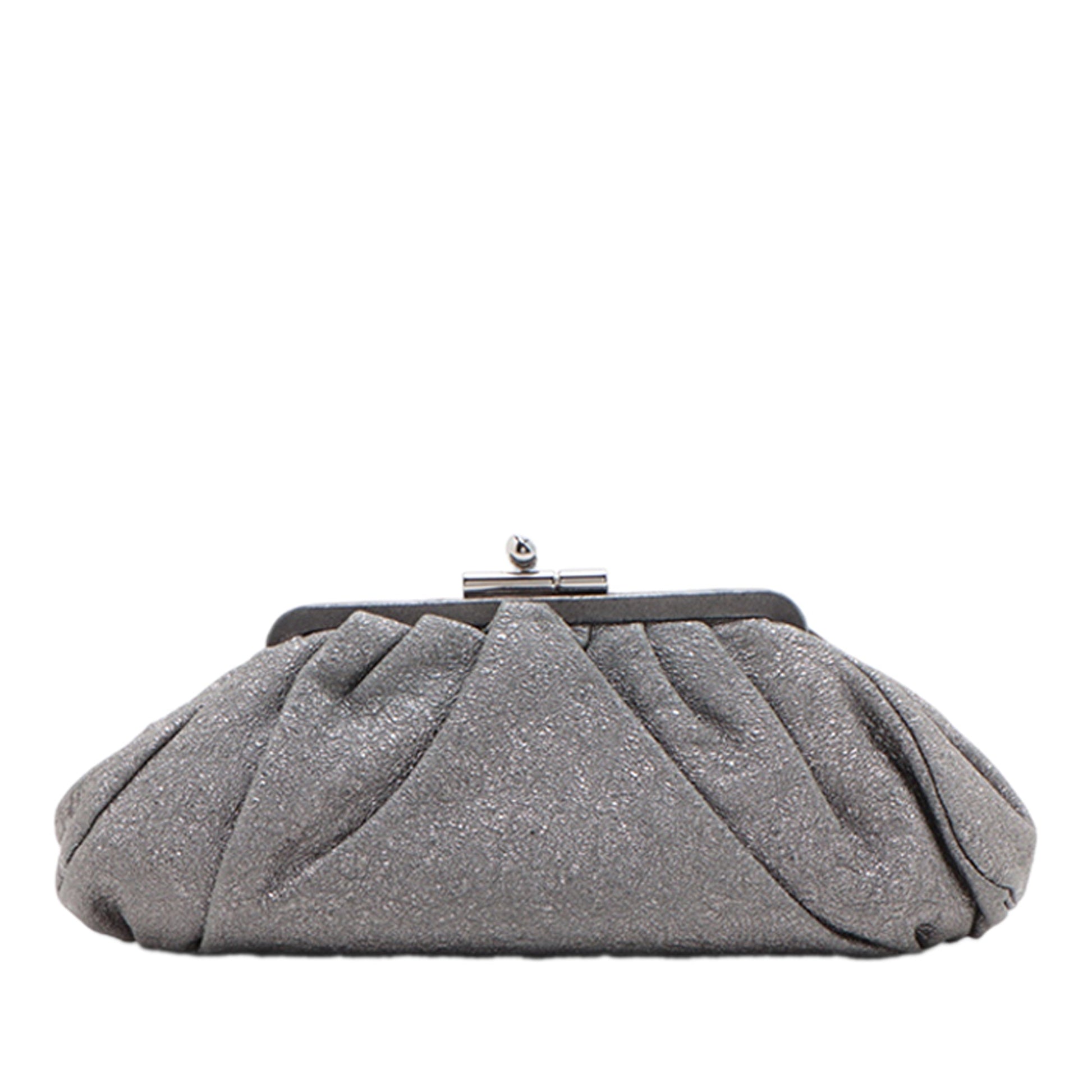 Chanel Leather Kiss Lock Clutch