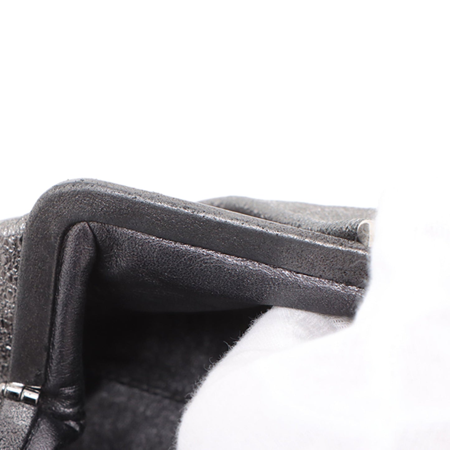 Chanel Leather Kiss Lock Clutch