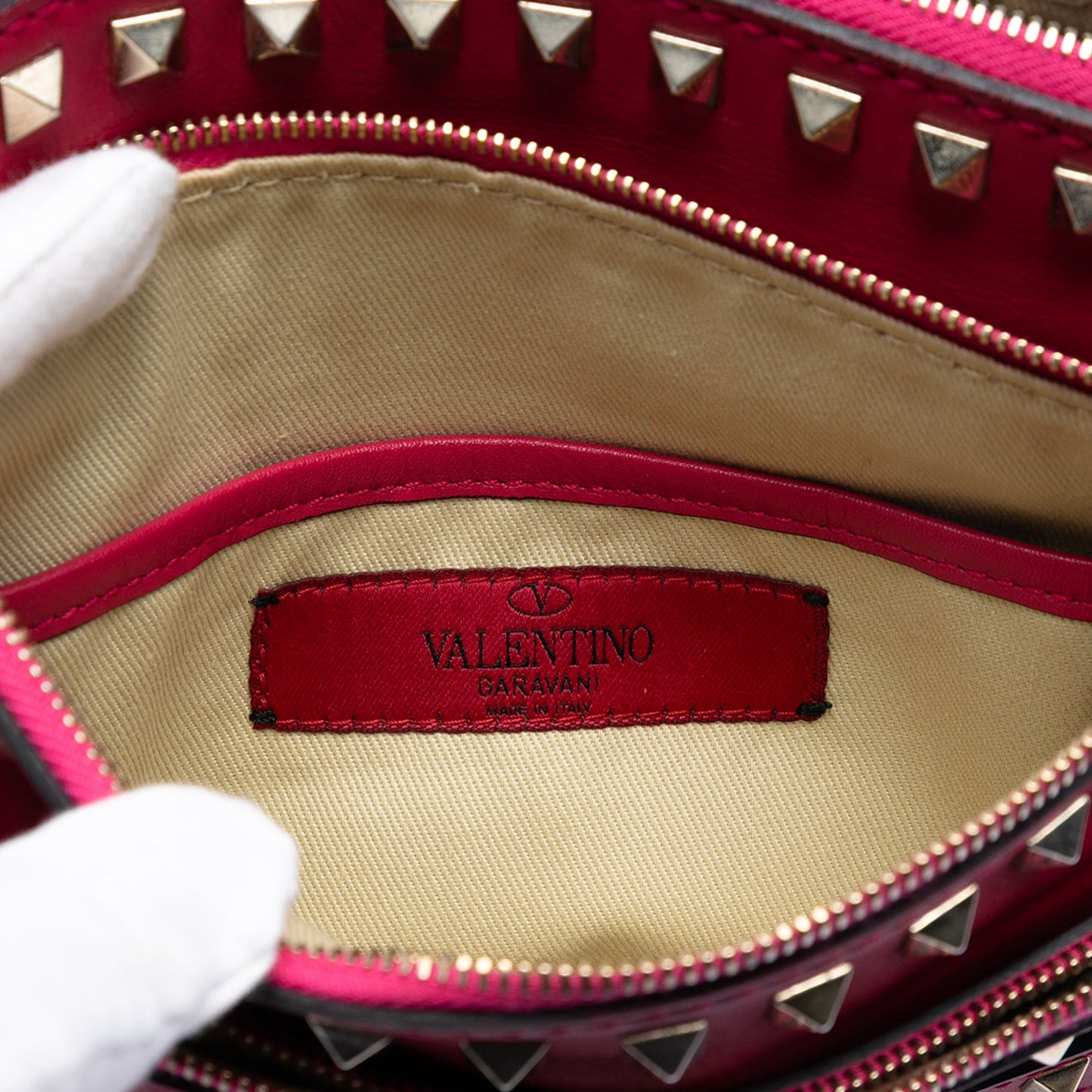 Valentino Leather Rockstud Triple Zip Crossbody