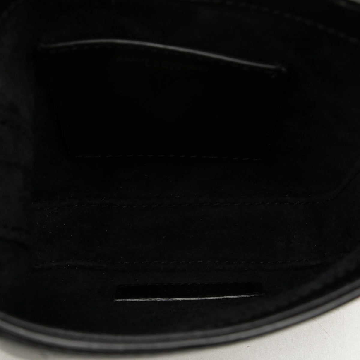 Saint Laurent Mini Smooth Leather Le 5 a 7 Vertical Crossbody — Black