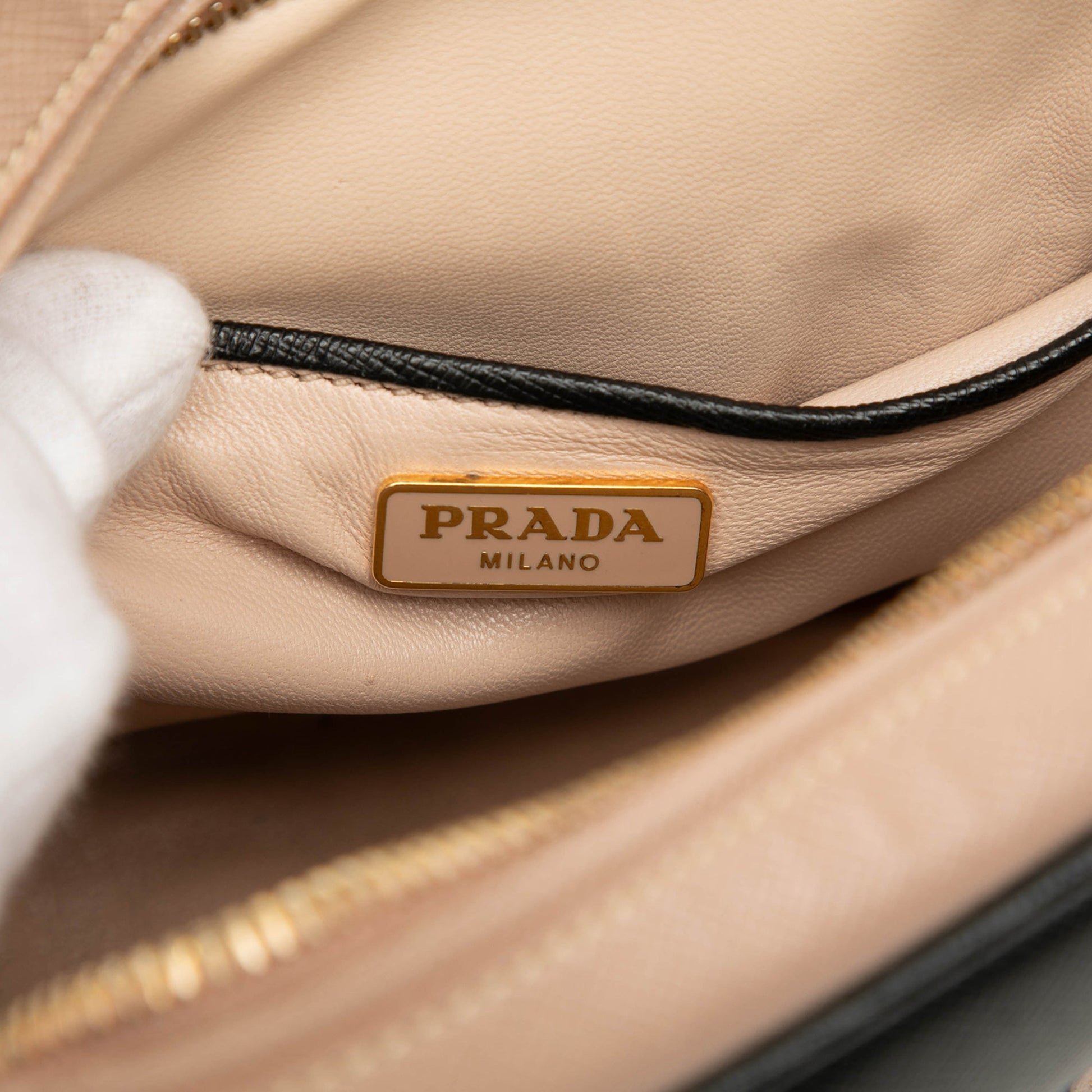 Prada Mini Bicolor Saffiano Lux Satchel