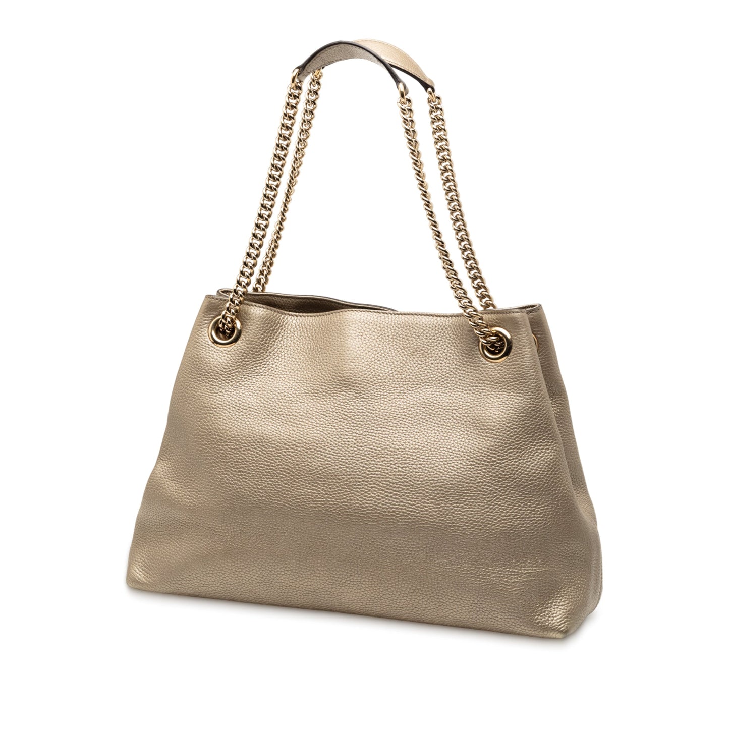 Gucci Medium Metallic Leather Soho Chain Tote