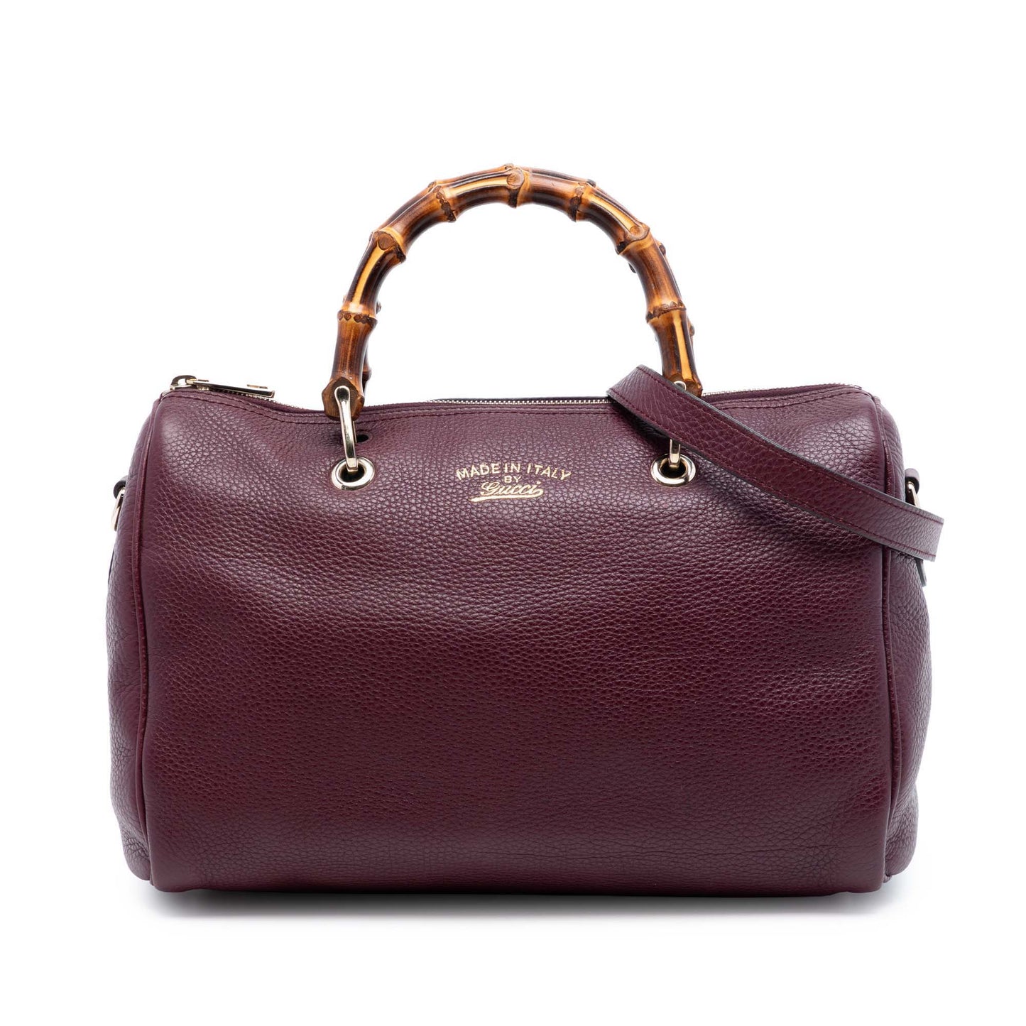 Gucci Medium Calfskin Bamboo Shopper Boston Bag