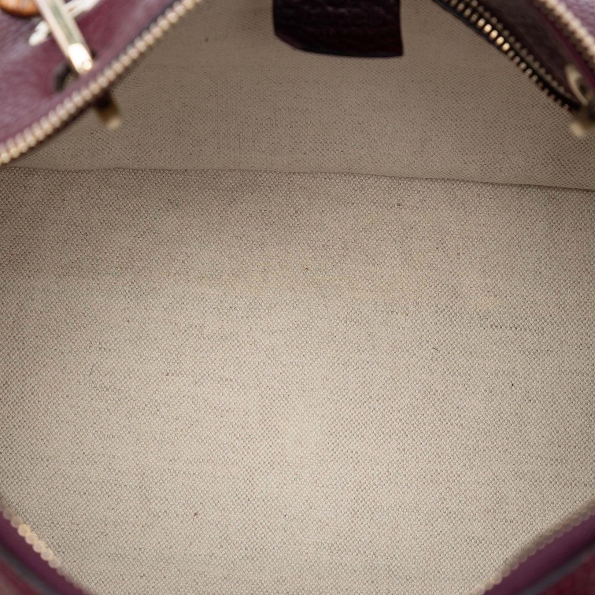 Gucci Medium Calfskin Bamboo Shopper Boston Bag