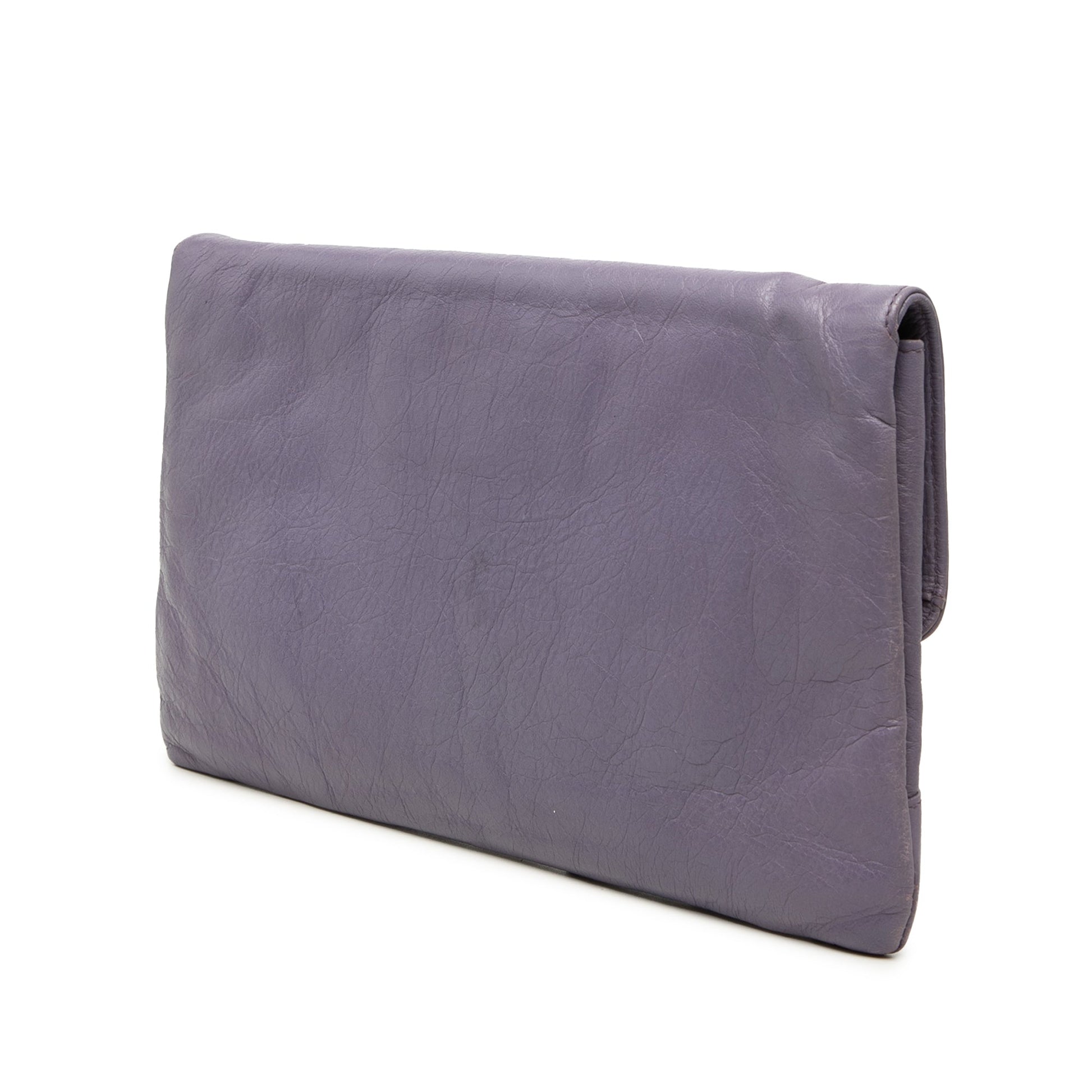 Balenciaga Lambskin Motocross Classic Envelope Clutch