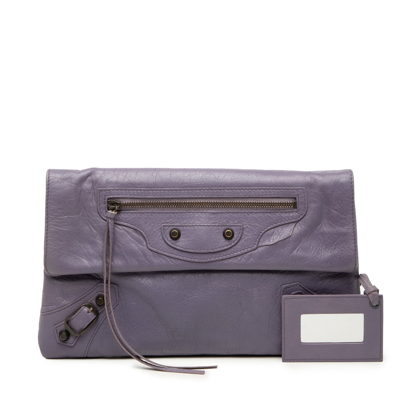 Balenciaga Lambskin Motocross Classic Envelope Clutch