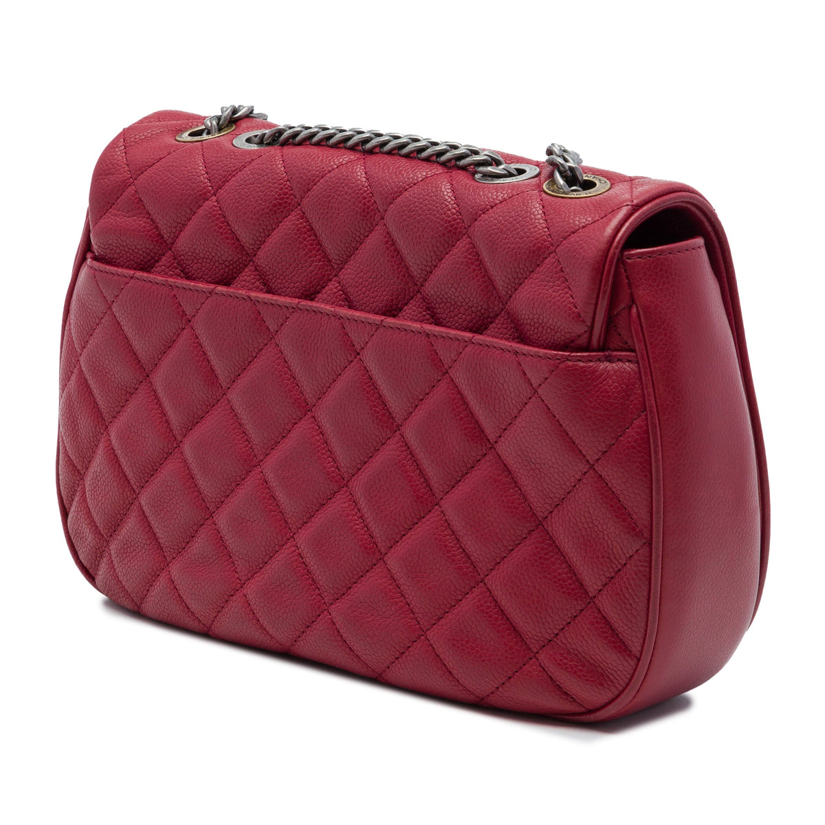 Chanel Medium Quilted Caviar Casual Pocket Flap — Red