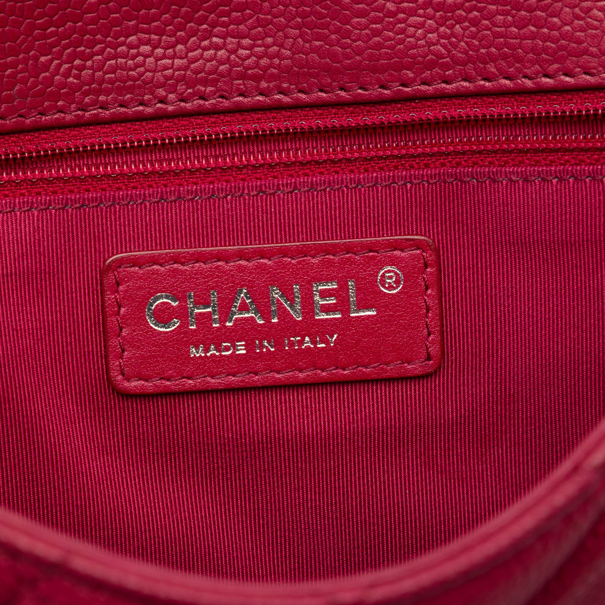 Chanel Medium Quilted Caviar Casual Pocket Flap — Red