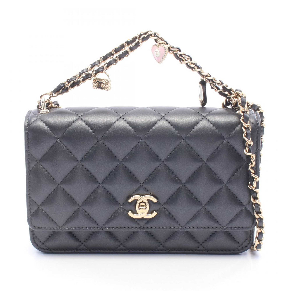 Chanel Quilted Lambskin Charms Wallet On Chain