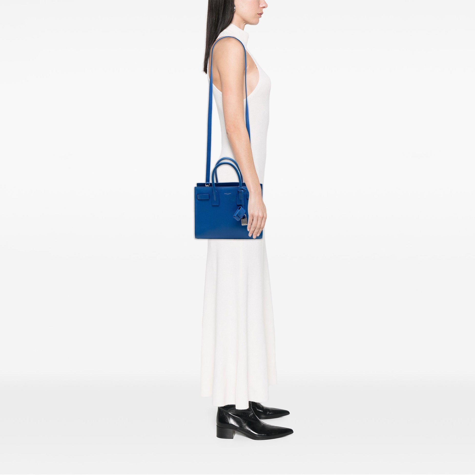 Saint Laurent Baby Leather Sac De Jour Satchel