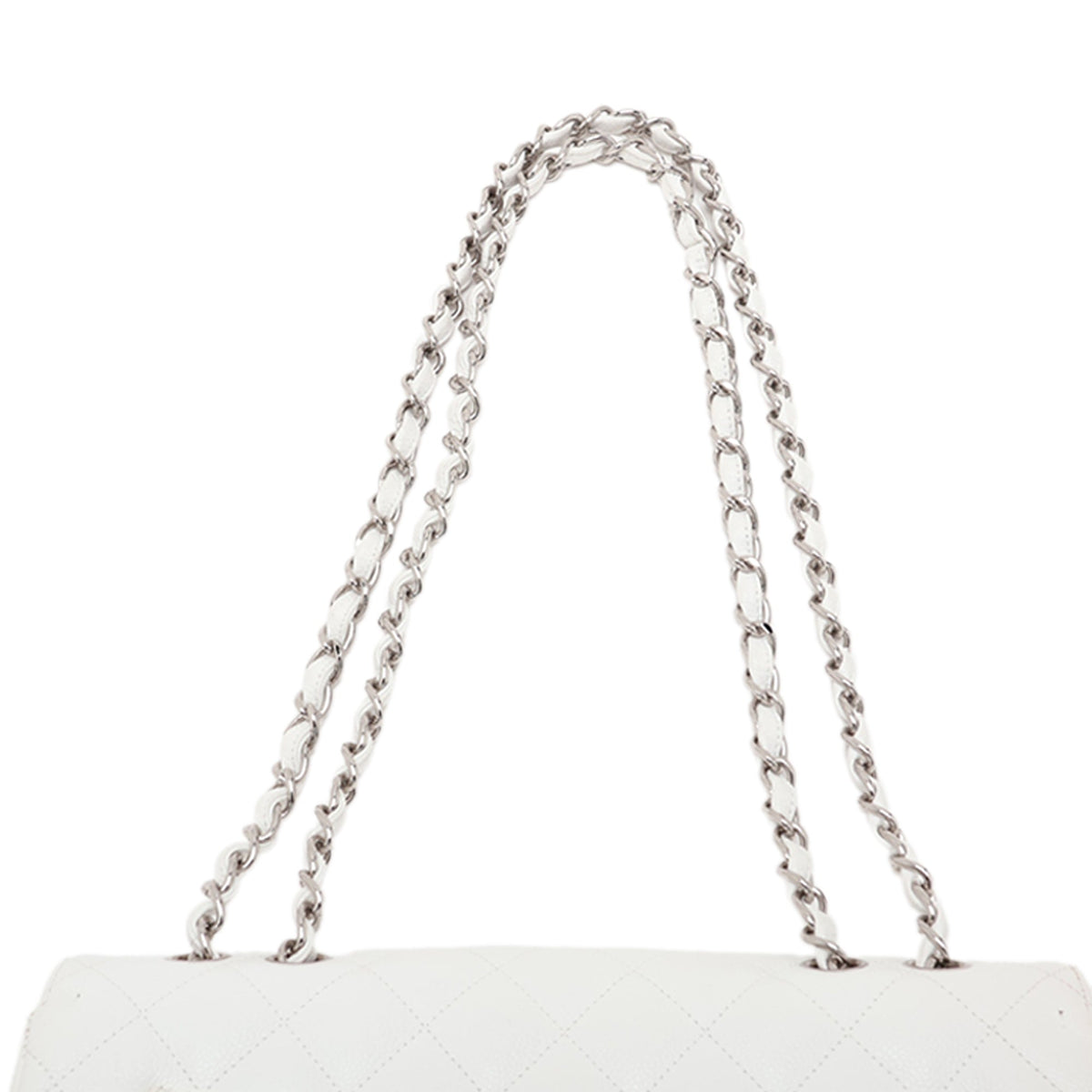 Chanel Jumbo Classic Caviar Single Flap — White