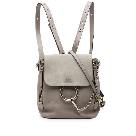 Chloé Medium Calfskin and Suede Faye Backpack