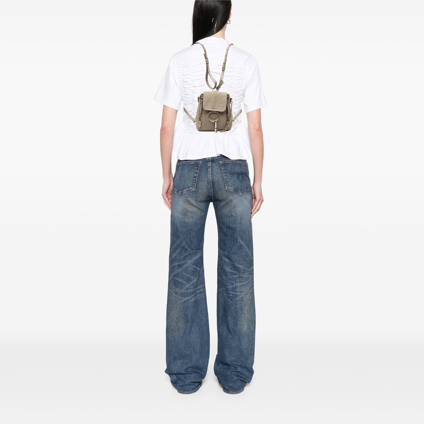 Mini Calfskin and Suede Faye Backpack