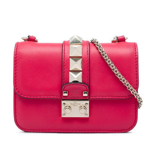Valentino Mini Leather Rockstud Glam Lock Crossbody
