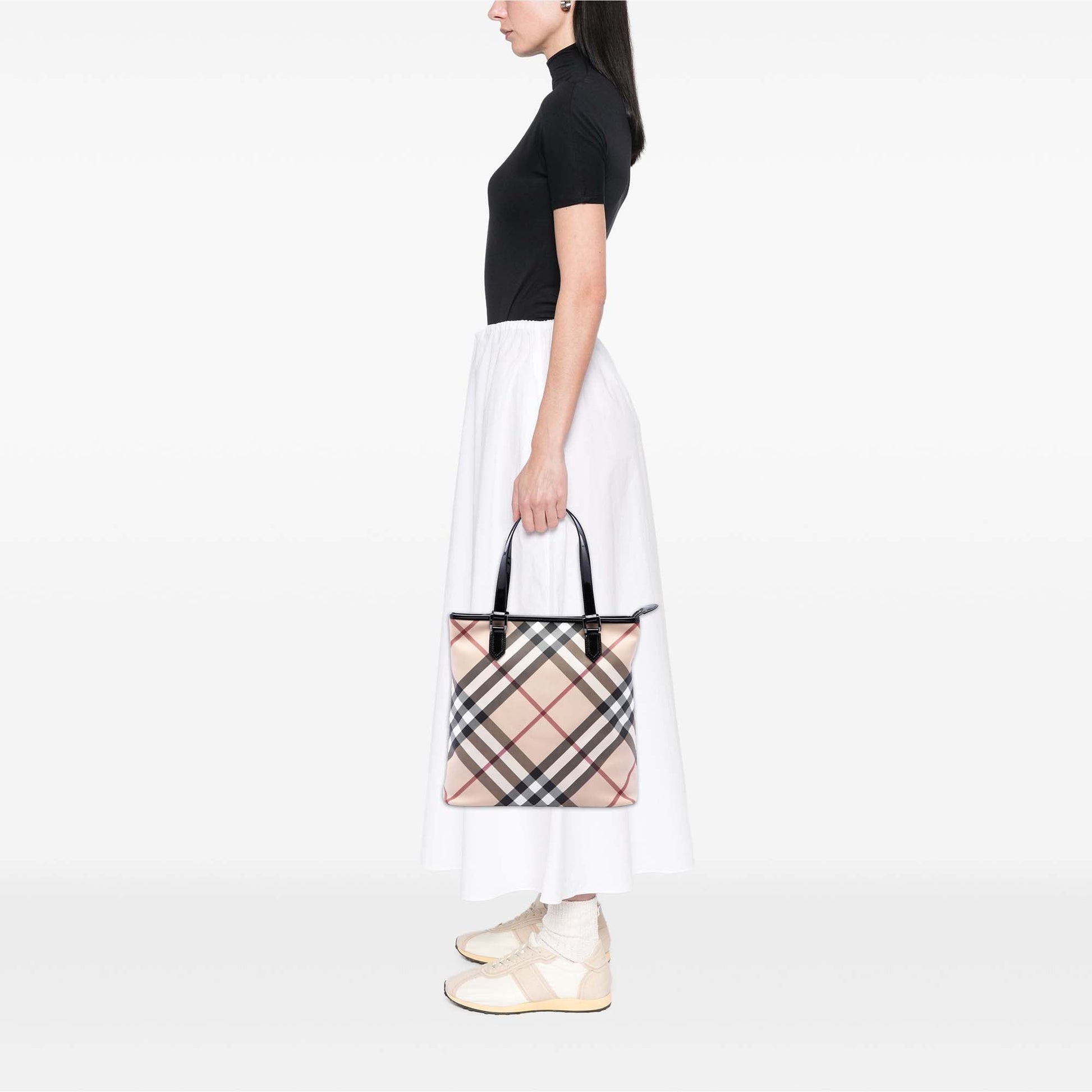Burberry Supernova Check Coated Canvas Tote