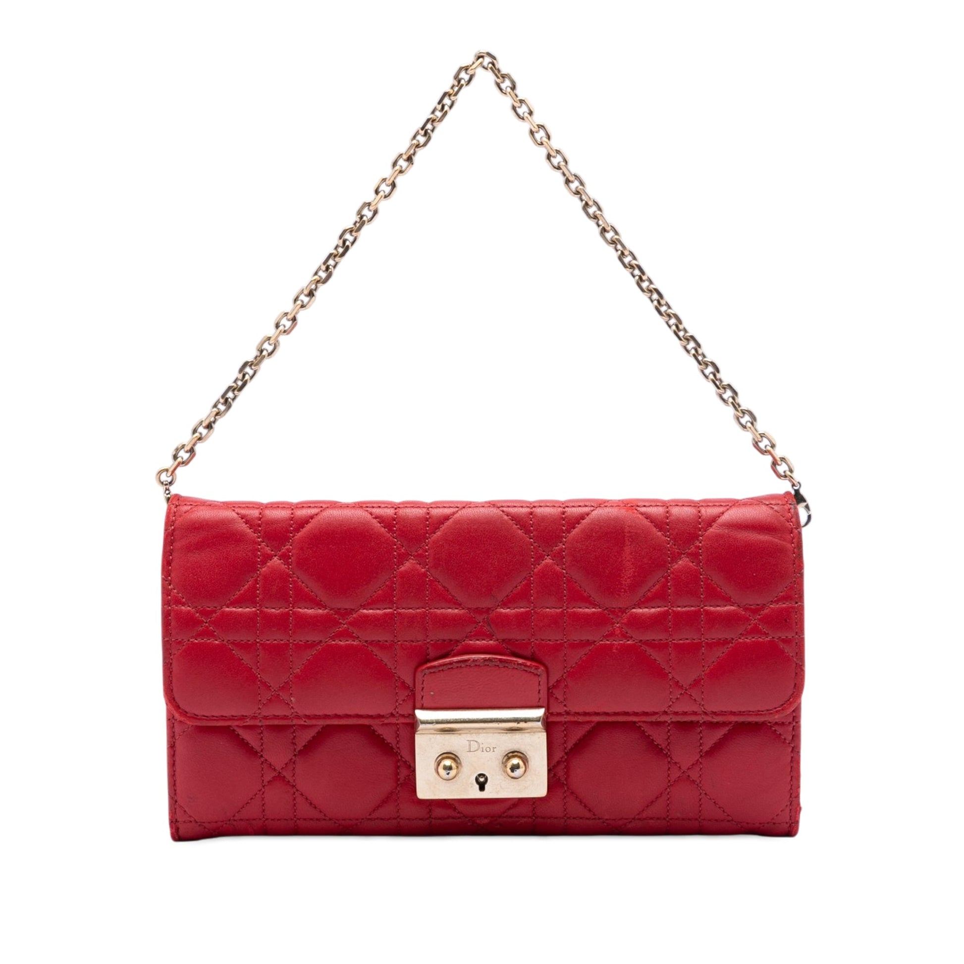 Dior Lambskin Cannage Miss Dior Promenade Wallet on Chain