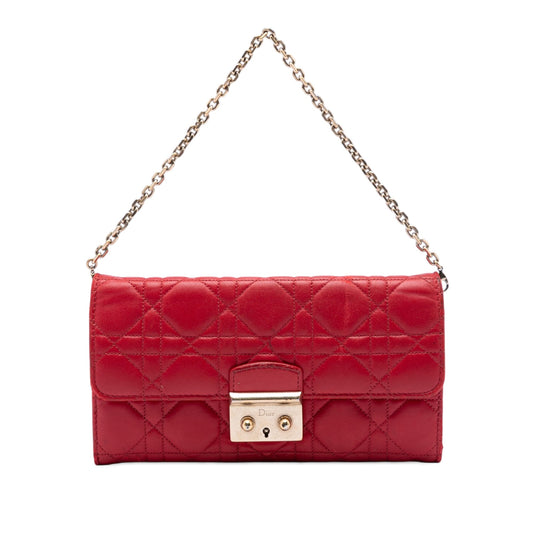 Dior Lambskin Cannage Miss Dior Promenade Wallet on Chain
