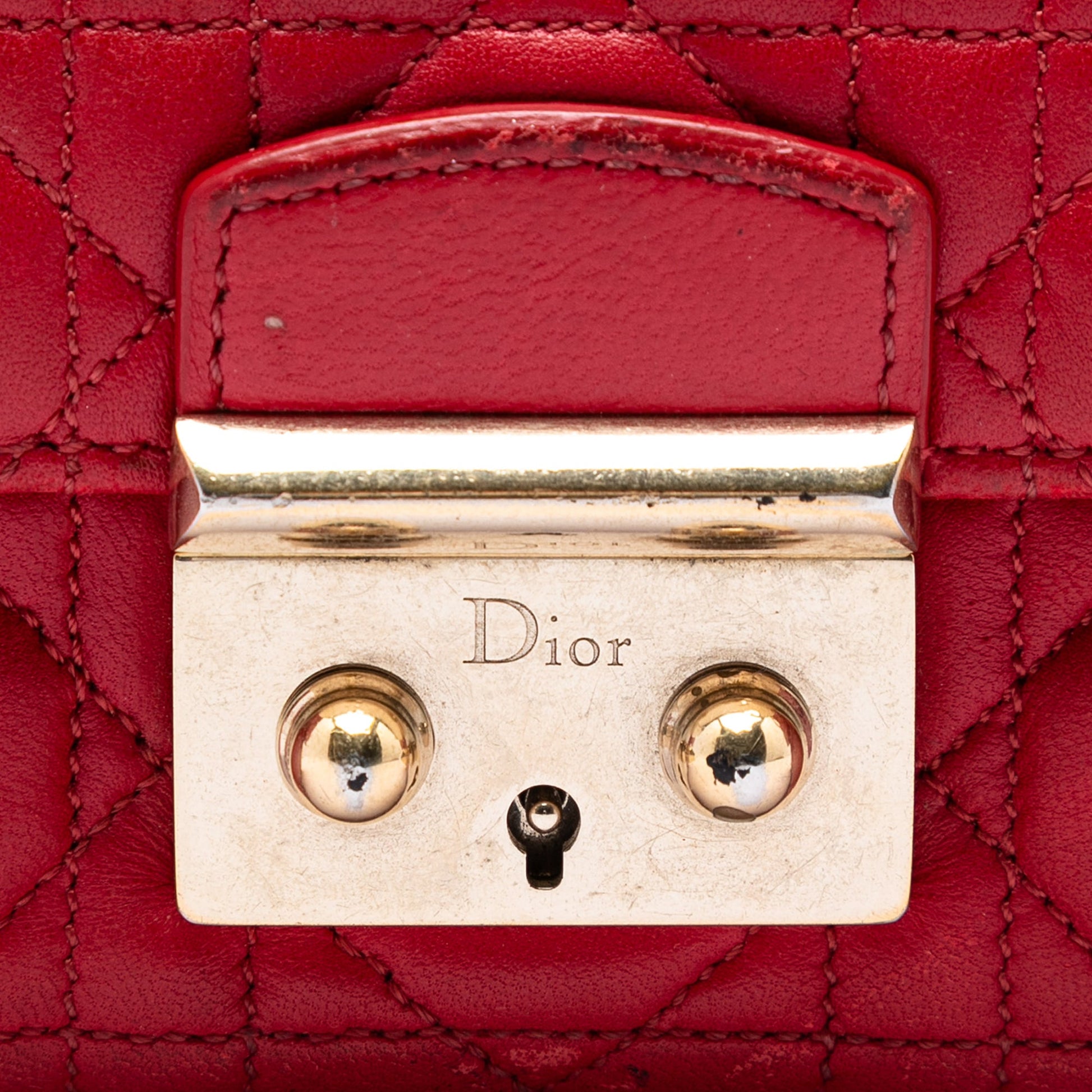 Dior Lambskin Cannage Miss Dior Promenade Wallet on Chain