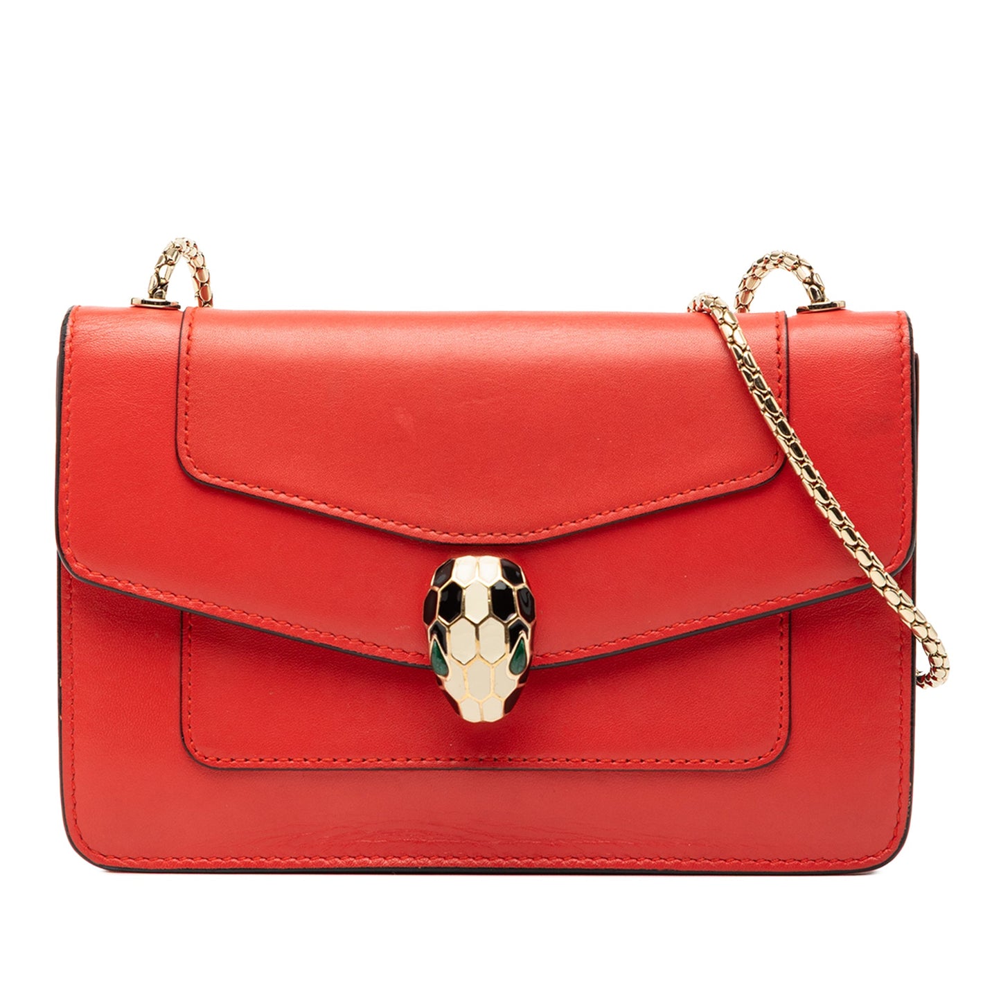 Bvlgari Mini Calfskin Serpenti Forever Clutch with Chain